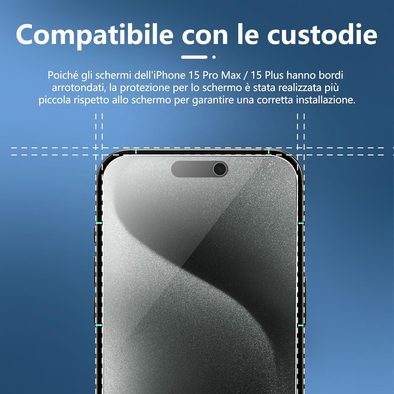 New'c Pellicola Privacy per iPhone 15 Pro Max/Plus (6,7") - immagine 3