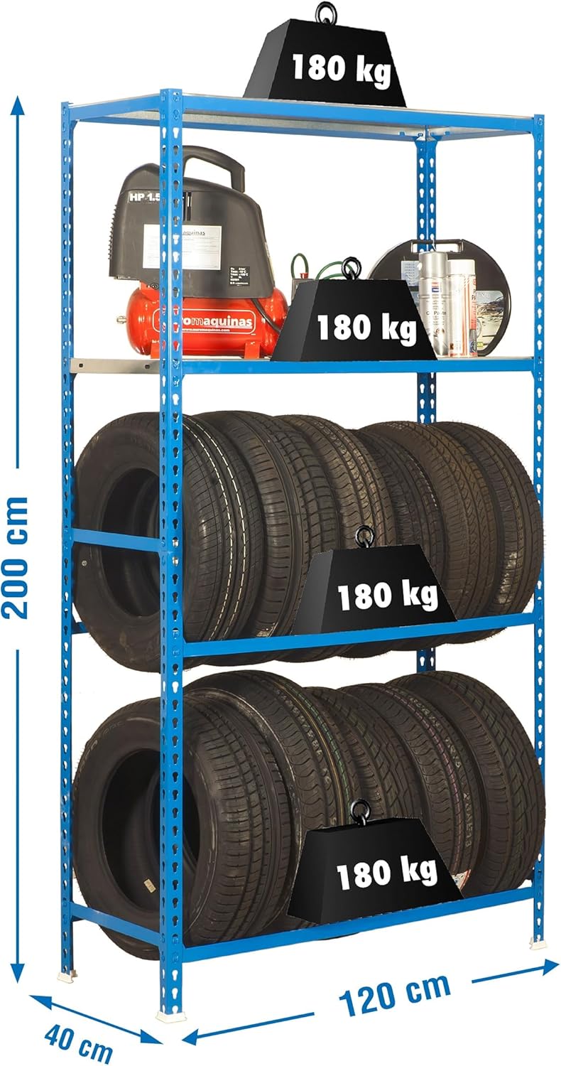 Simonrack simongarage megaplus 4/400 Kit di scaffale blu/galvanizzato - immagine 2