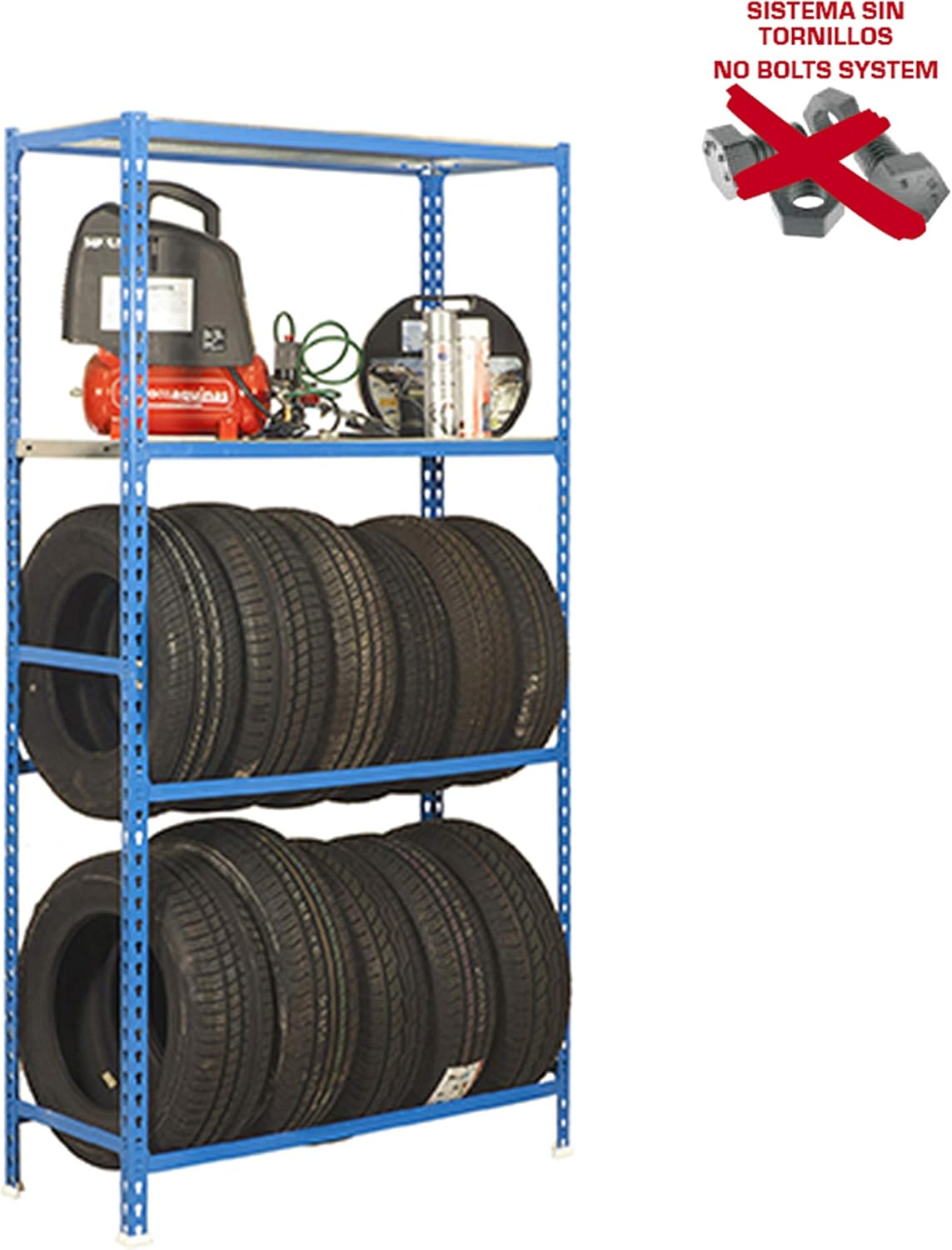 Simonrack simongarage megaplus 4/400 Kit di scaffale blu/galvanizzato - immagine 5