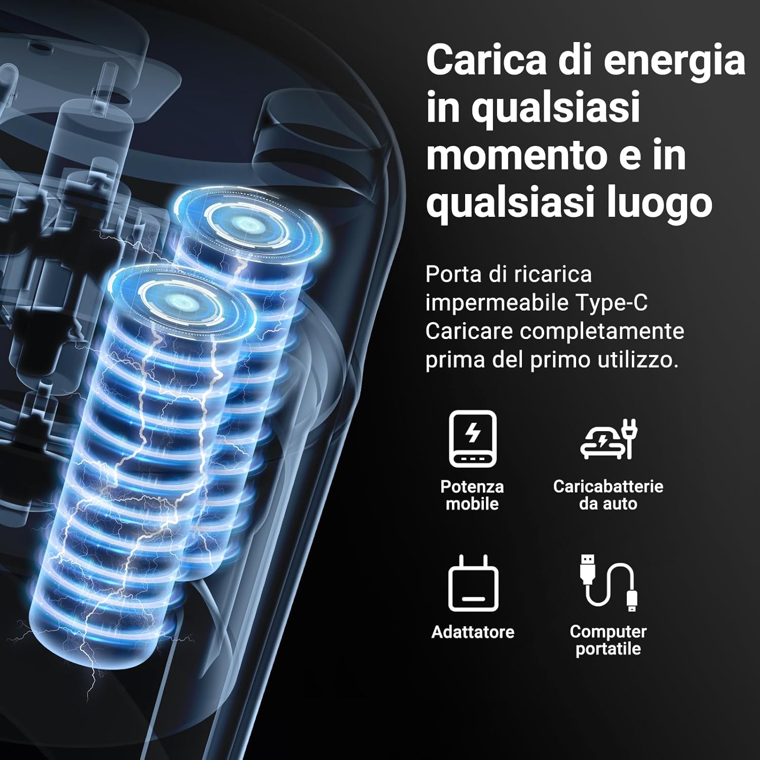 Amzchef Frullatore Portatile Sottovuoto USB Ricaricabile, Erba Verde - immagine 6