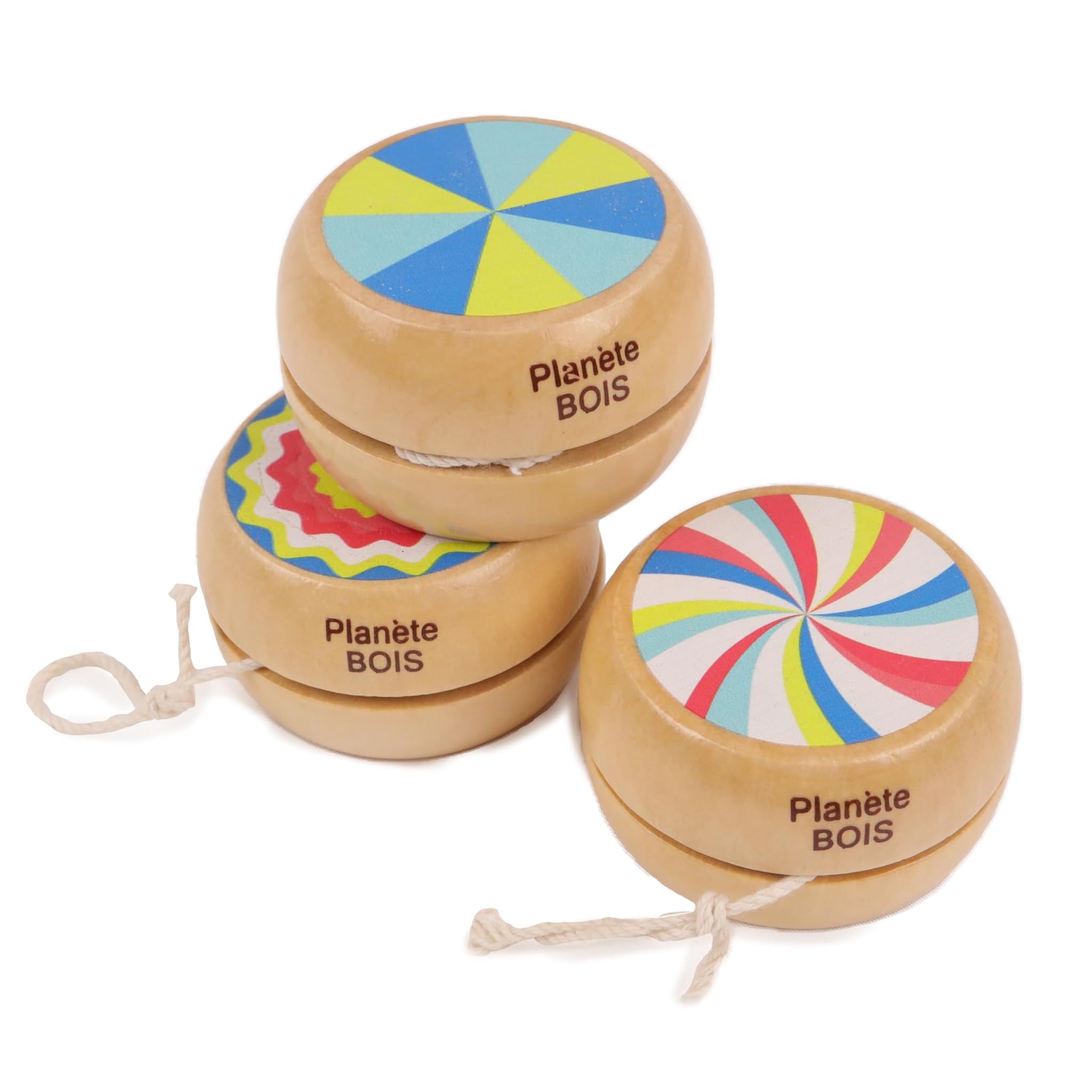 Pacco di 24 Yo-yo in Legno Multicolore 6cm