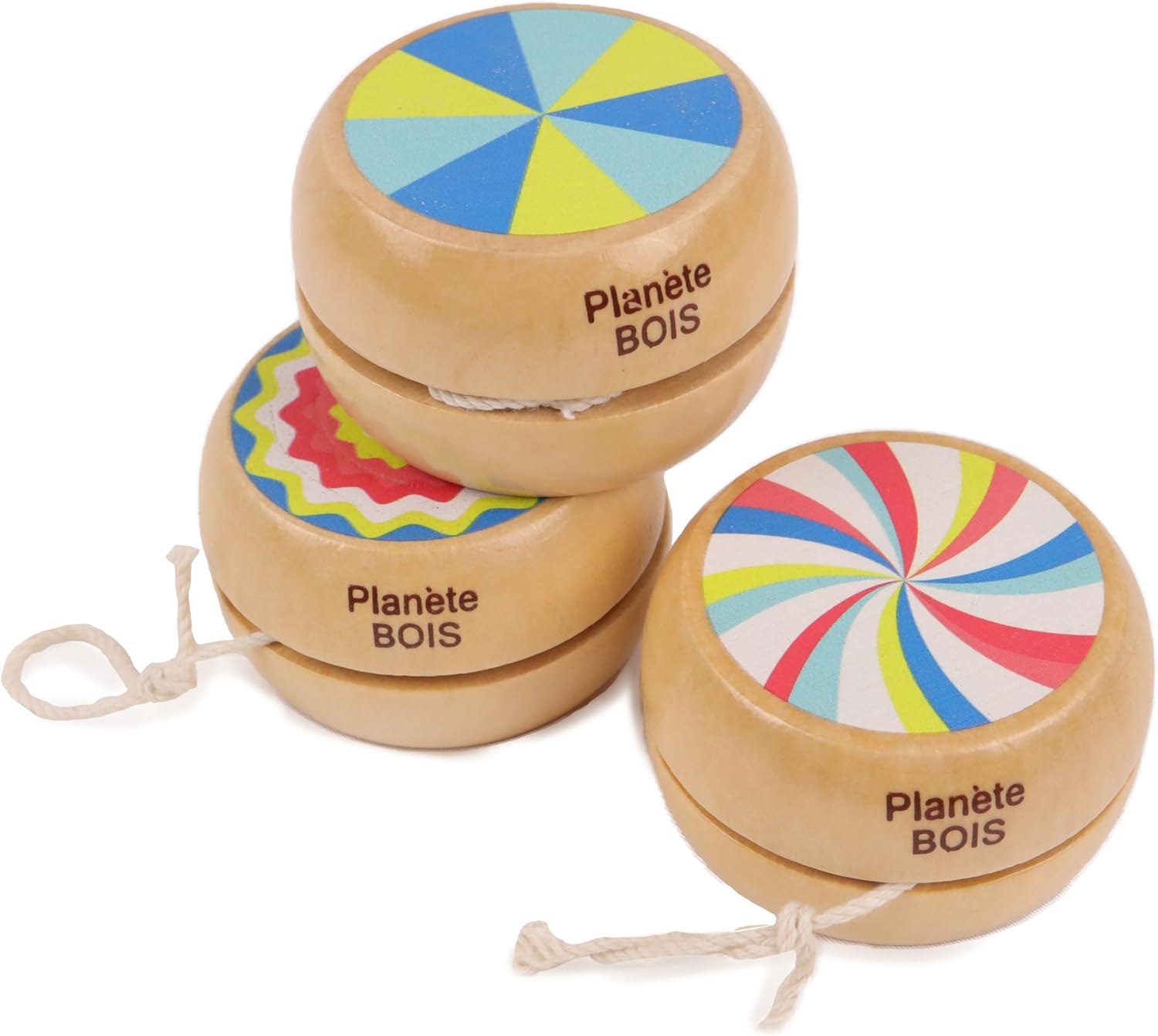 Pacco di 24 Yo-yo in Legno Multicolore 6cm - immagine 1