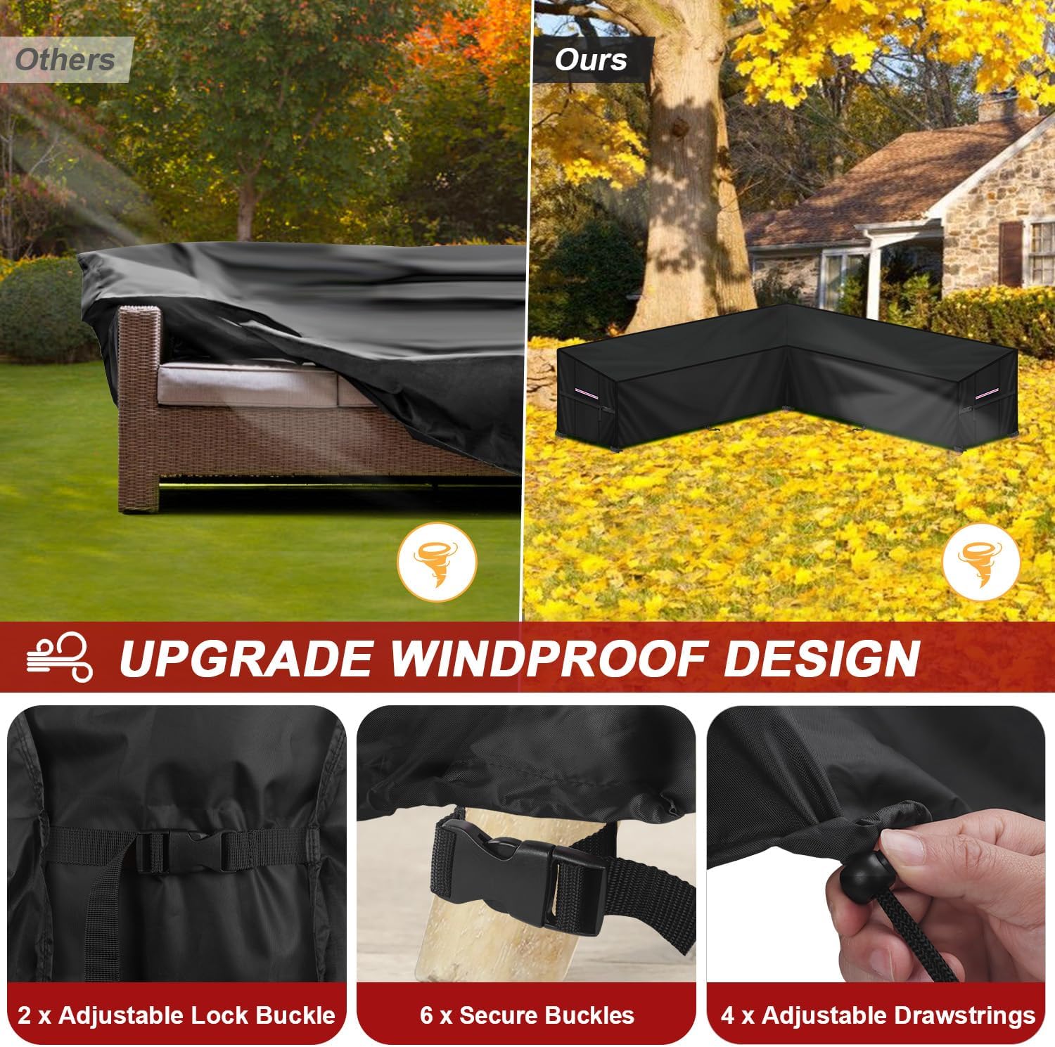 Lamuni Copertura per Mobili da Giardino a L 420D Oxford - immagine 3