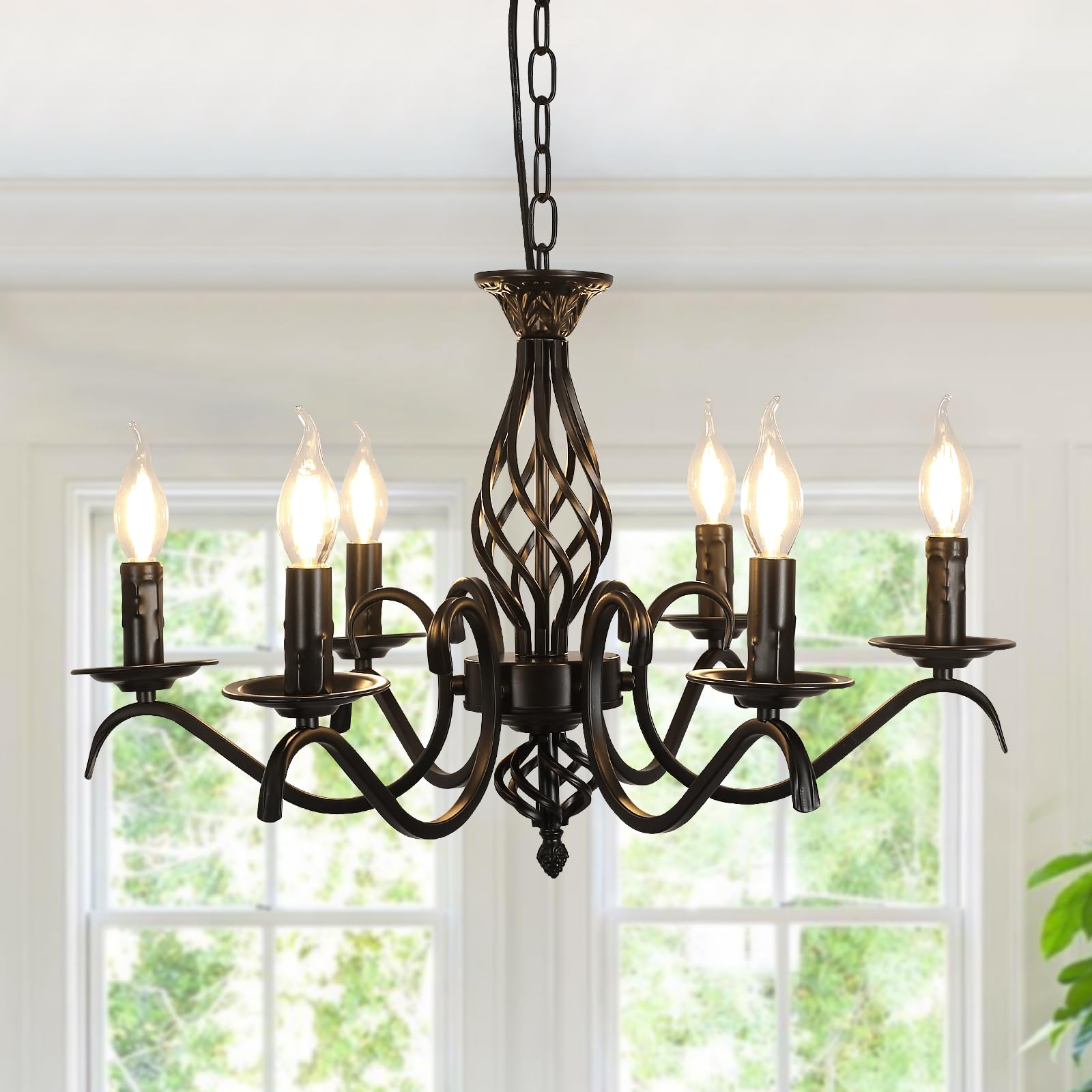 Daxgd Lustre Noir - Lampadario Sospeso Industriale Vintage