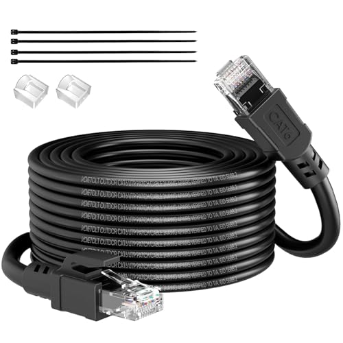 Voietolt Cavo Ethernet Cat 6 Esterno 75M, Nero