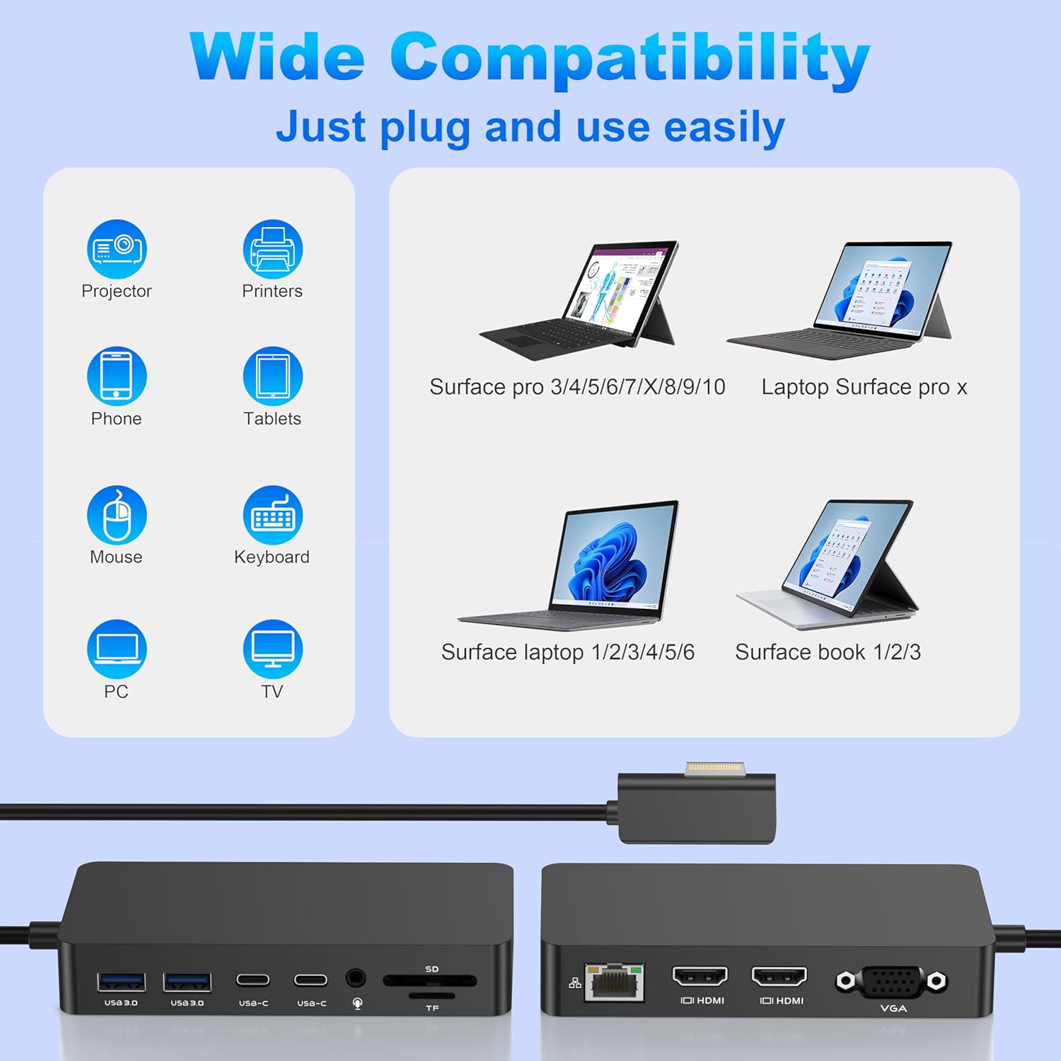 Microsoft Surface Docking Station Triplo Display 4K - immagine 7