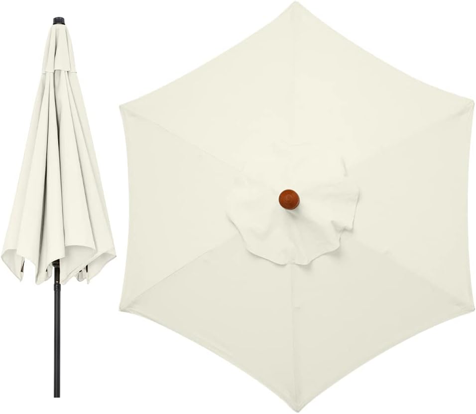 Lmydido Copertura Ricambio Ombrellone 3 Metri, Bianco Crema