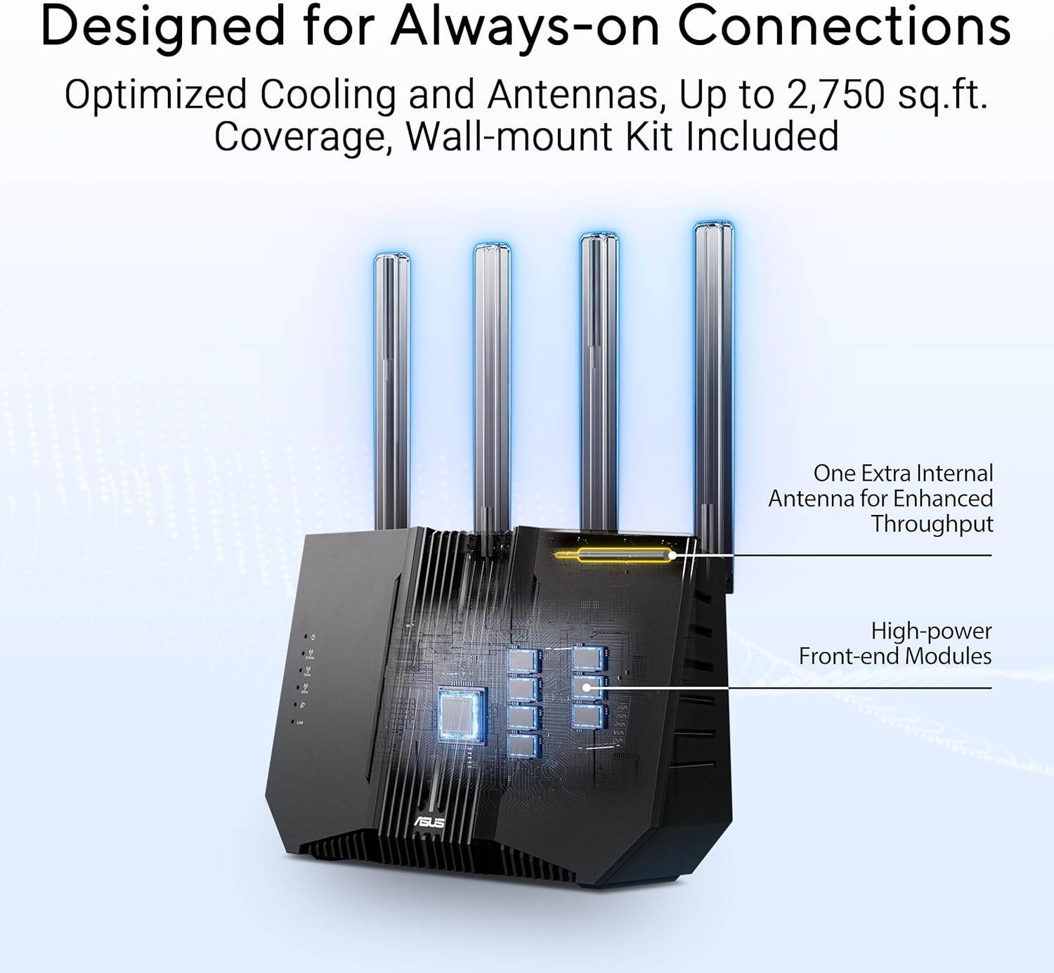 Asus RT-BE92U Router WiFi Tri-band 7 AiMesh 9,7Gbps Nero - immagine 5