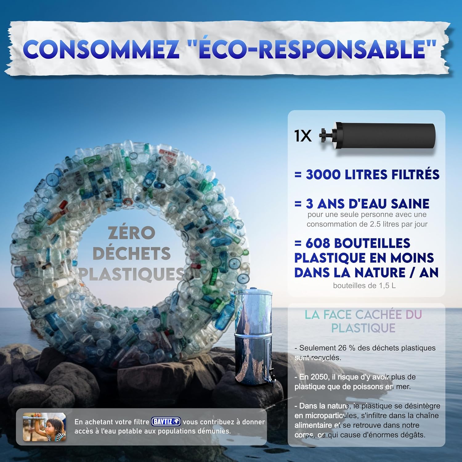 Baytiz® Depuratore Acqua a Gravità 8,5 Litri - immagine 5