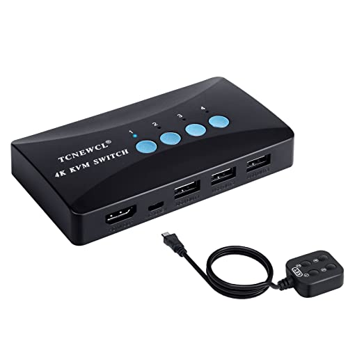 KVM Switch HDMI e USB con 4 Cavi KVM