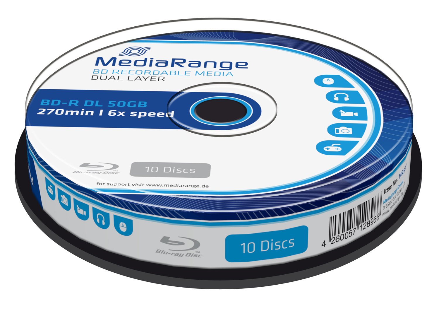 Mediarange MR507 - Blu-ray Disc BD-R DL 50GB, 10 pezzi