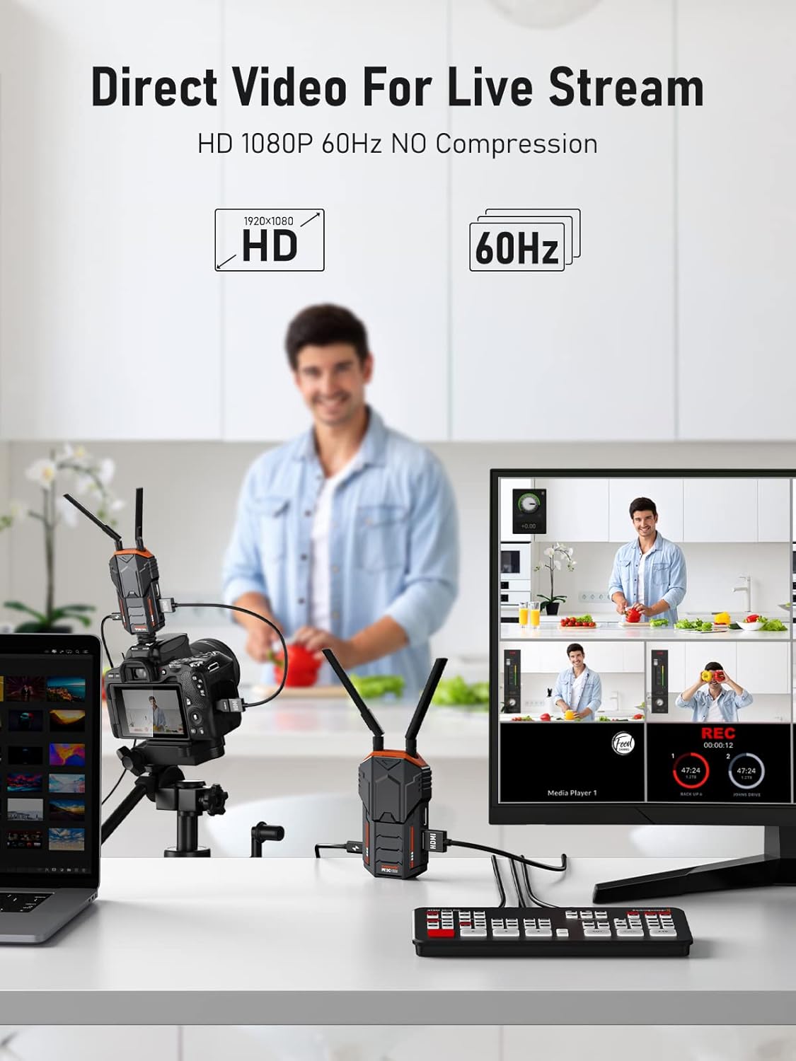 Lemorele Trasmissione Video Wireless HDMI 200M 1080P60 - immagine 2