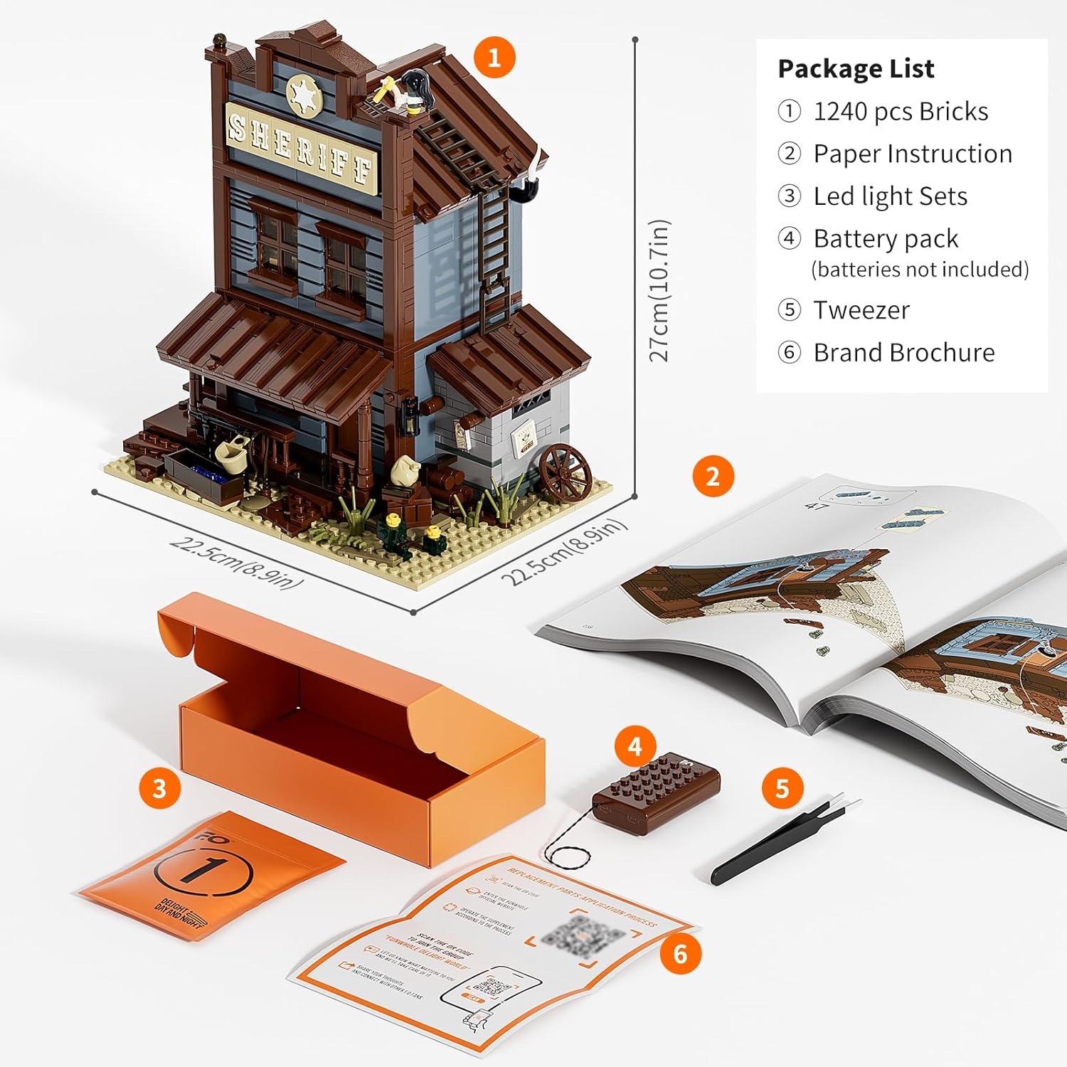 FUNWHOLE Vecchio West Ufficio dello Sceriffo Set 1240 pz - immagine 6