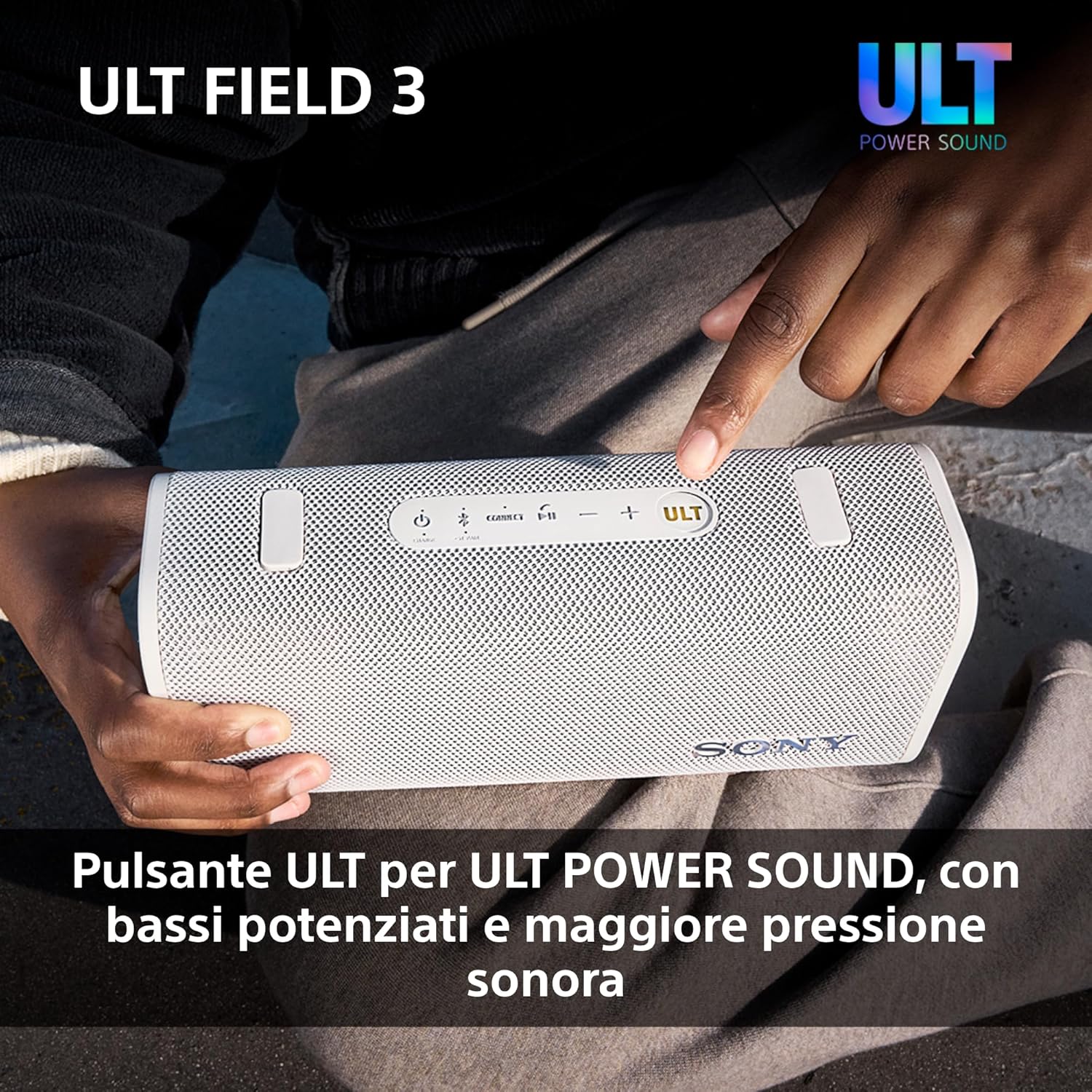Sony ULT FIELD 3 - Speaker Bluetooth Portatile, Bianco - immagine 4