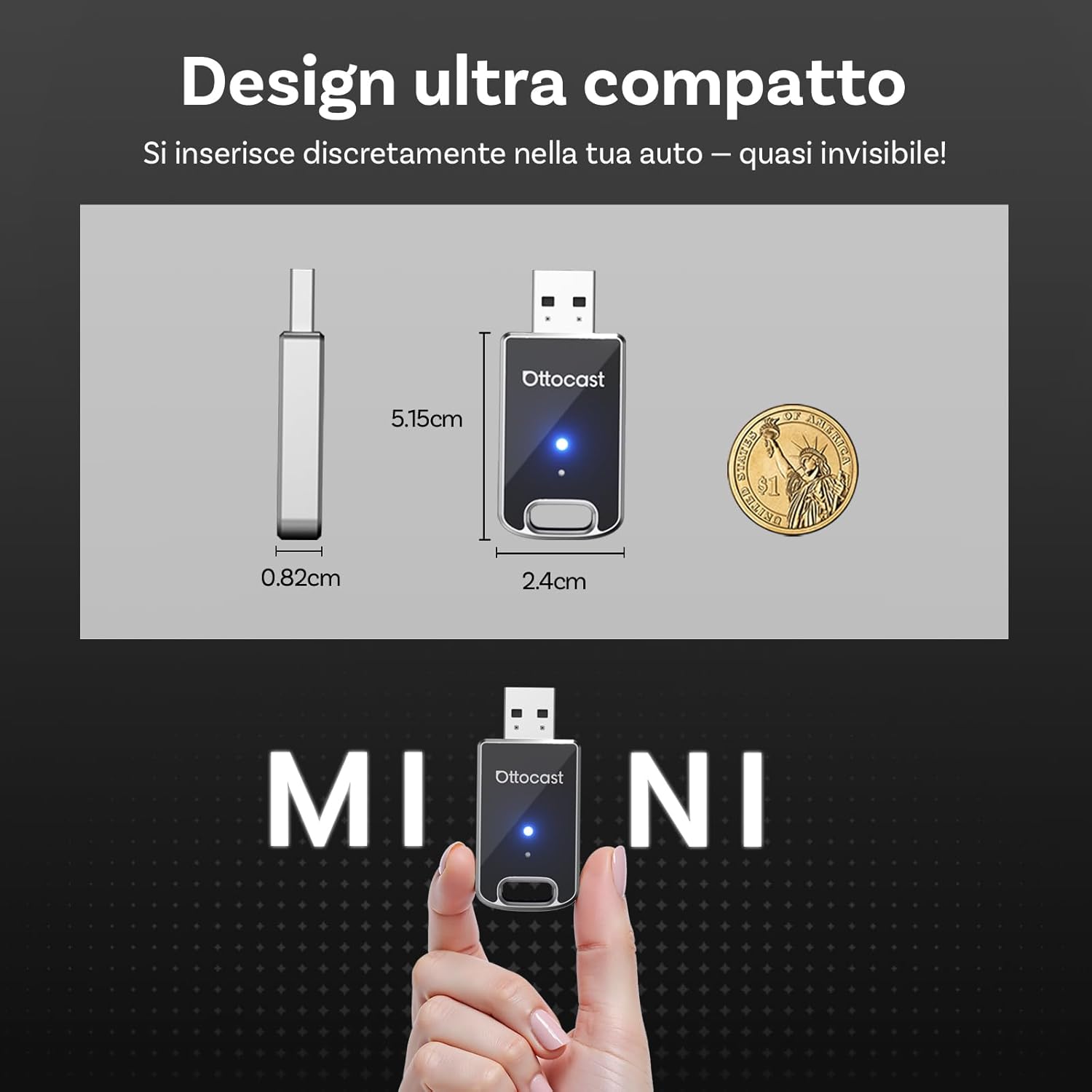 (Nuovo Modello 2025) Ottocast Adattatore Wireless 2 in 1 - immagine 6