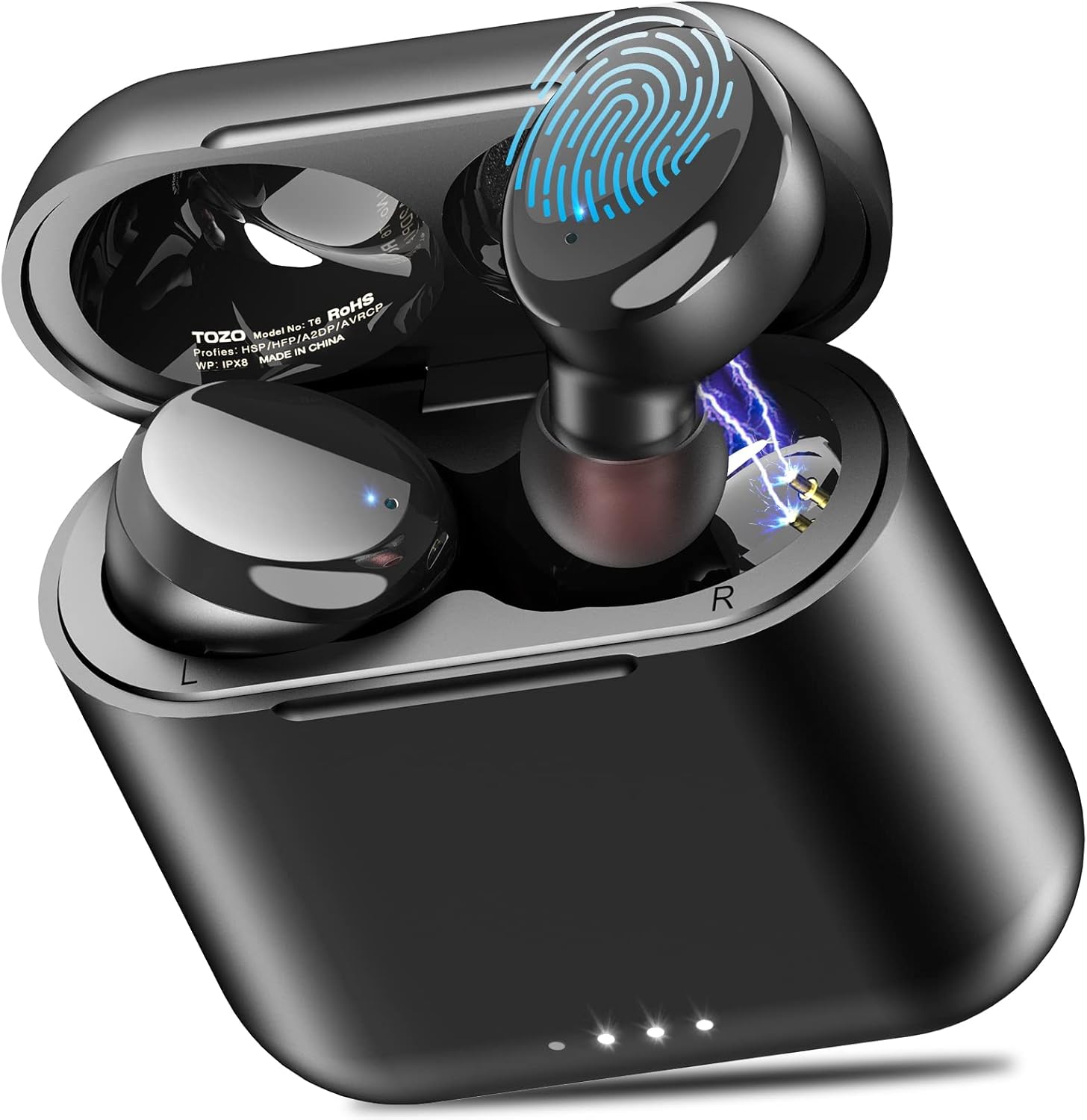 Tozo T6 Cuffie Bluetooth 5.3 IPX8, Nero - immagine 1