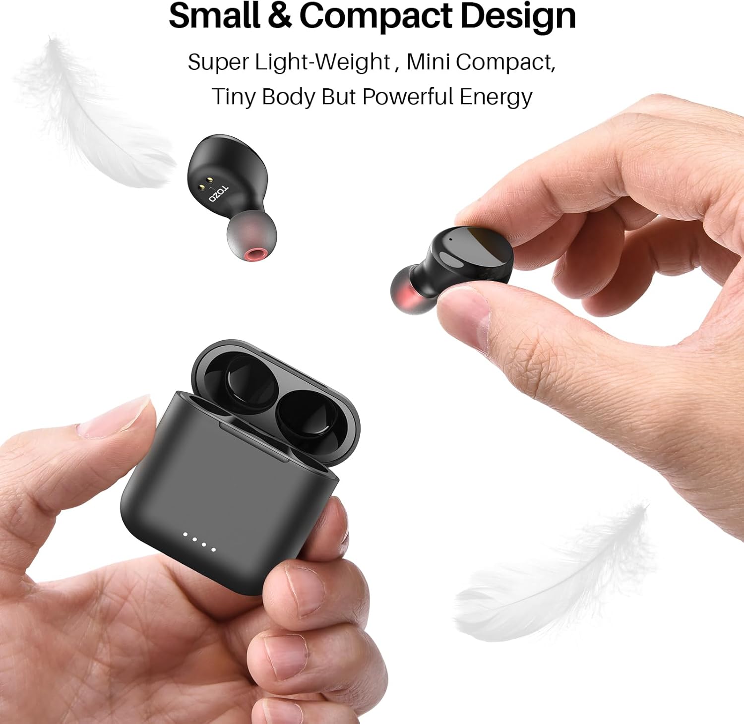Tozo T6 Cuffie Bluetooth 5.3 IPX8, Nero - immagine 8