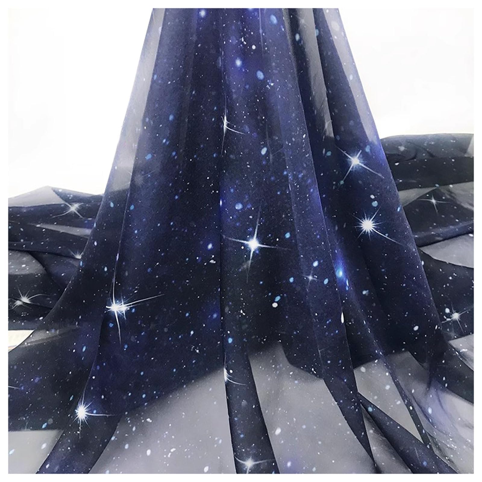 SSWZHANG Tessuto Chiffon Tencel Stampa Cielo Stellato
