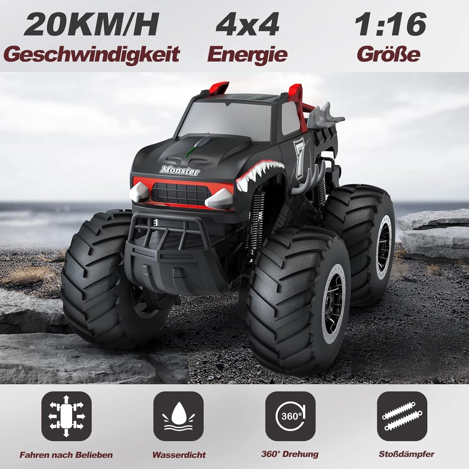 KADAYAYA Macchina Telecomandata 1:16 4WD 20+Km/h - immagine 4