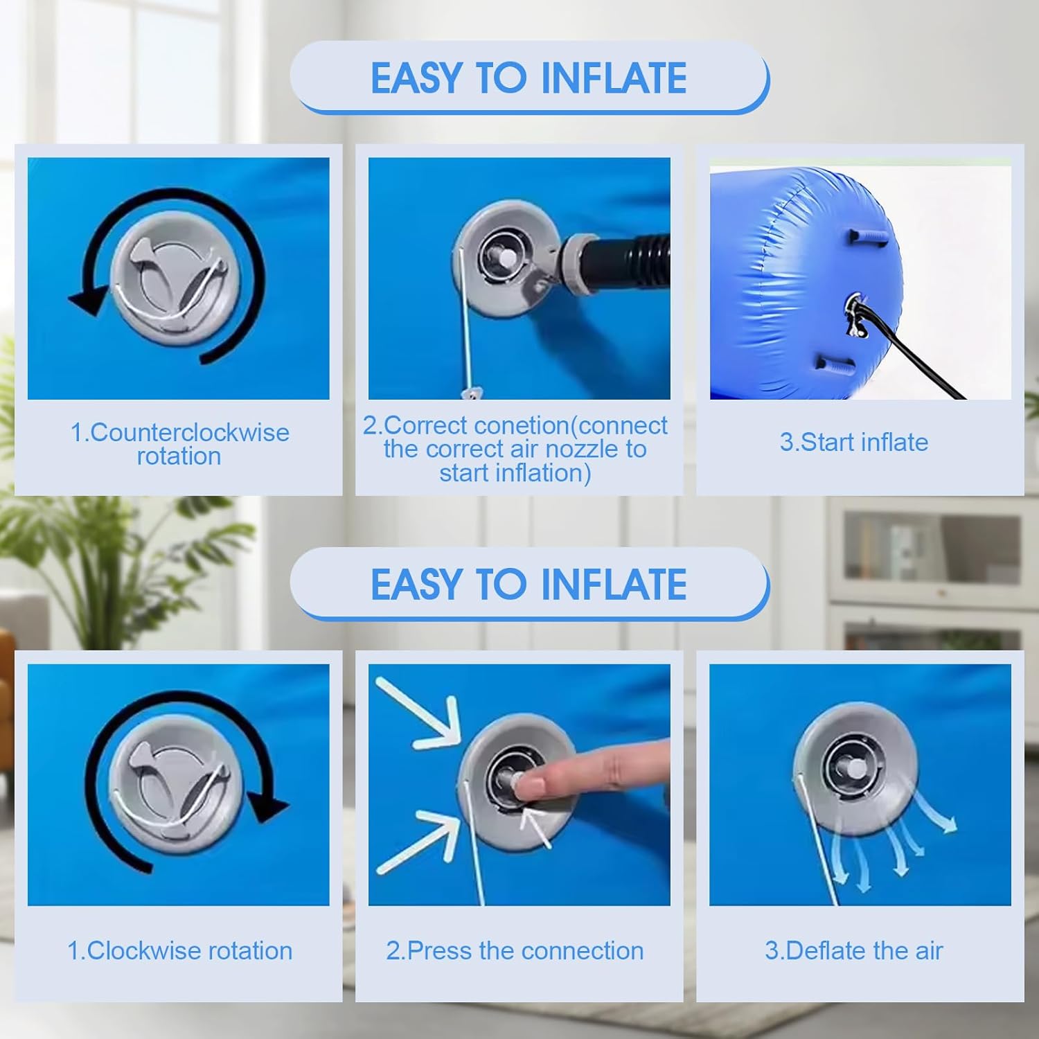 Rullo Gonfiabile 80/90cm con Pompa ad Aria Elettrica - immagine 6