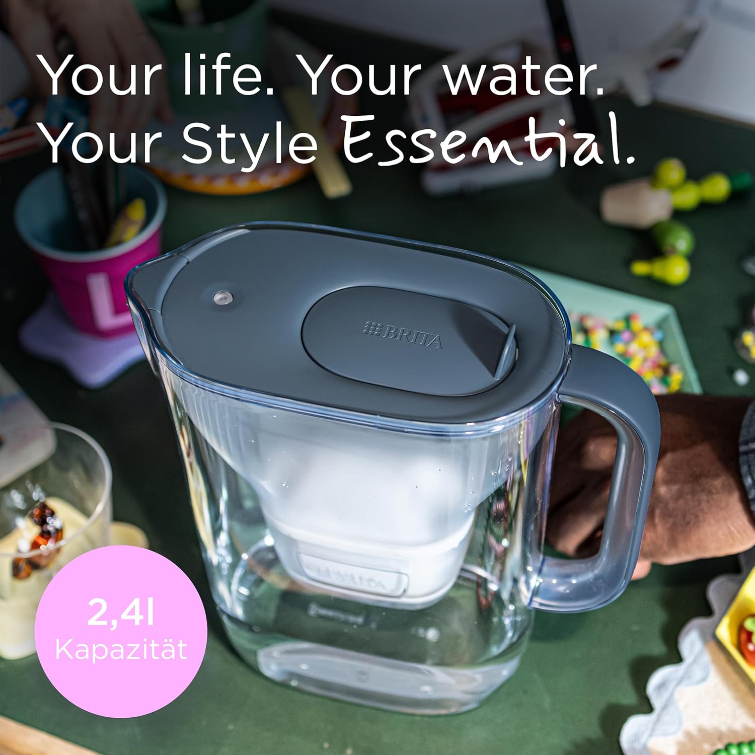 Brita Caraffa Filtrante Style Essential Blu 2,4L