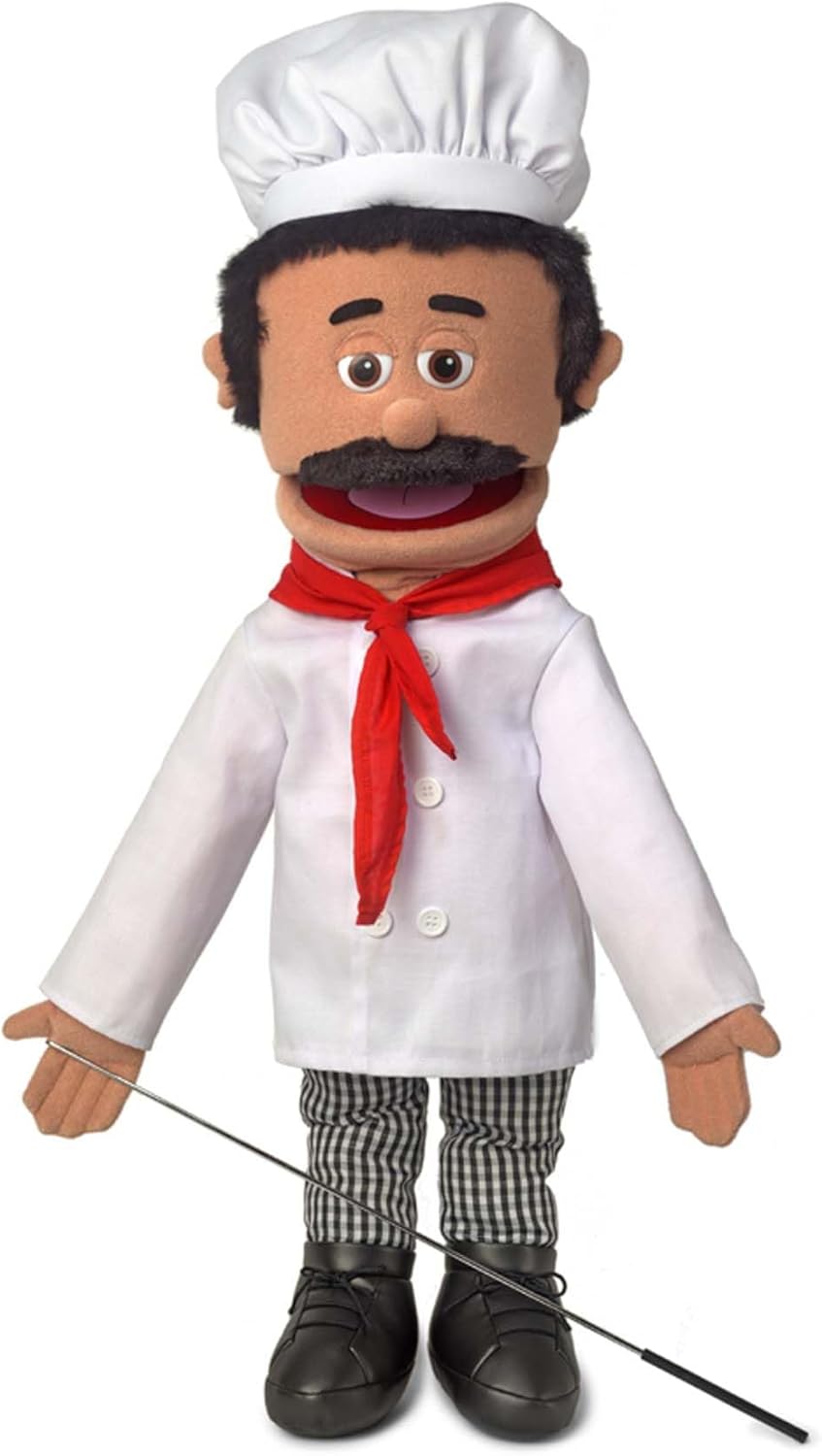 Chef Luigi, corpo completo, burattino stile ventriloquista, 65 cm - immagine 1