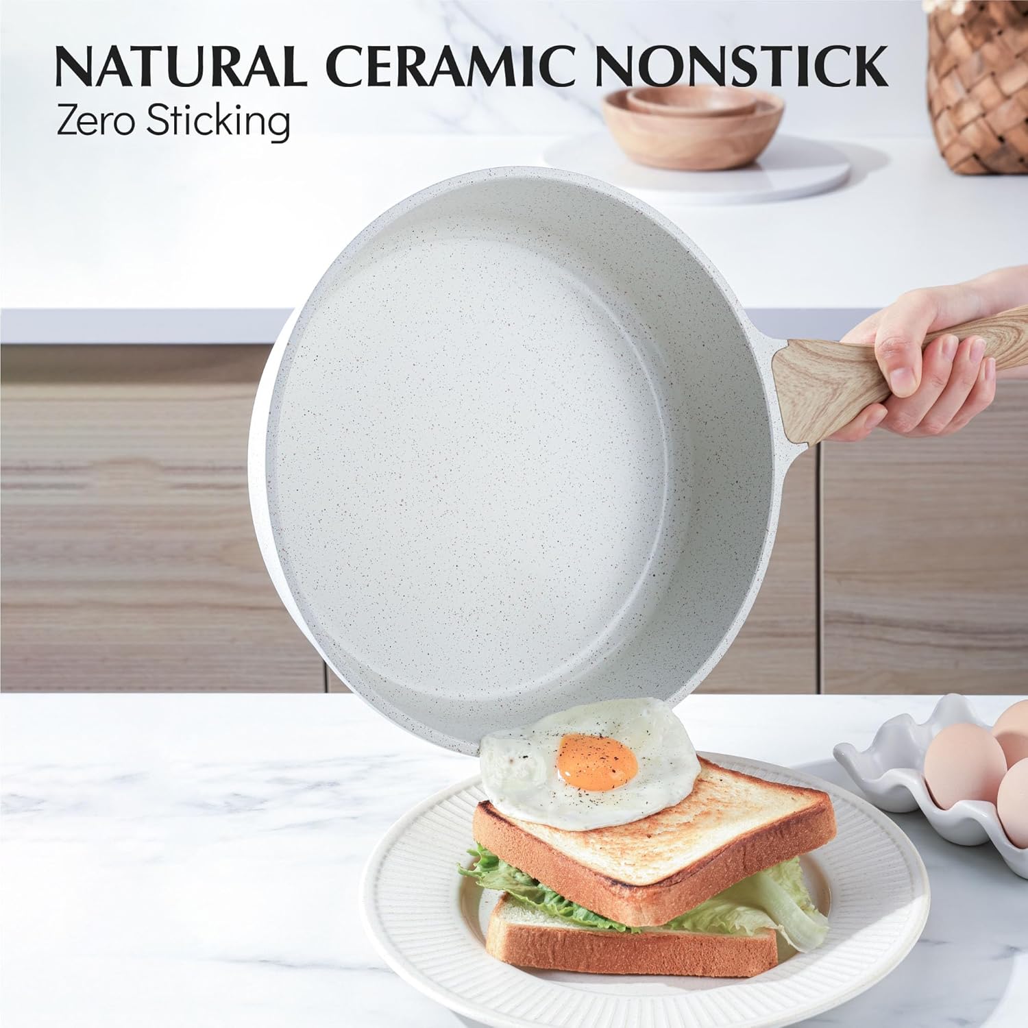 Sensarte Padella Antiaderente 28 cm in Ceramica - immagine 2