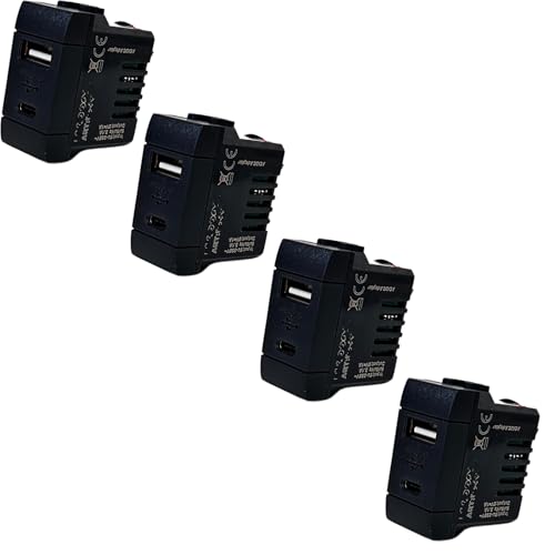 Voltix Set 4 Prese Muro con USB-C e USB-A 2.1A