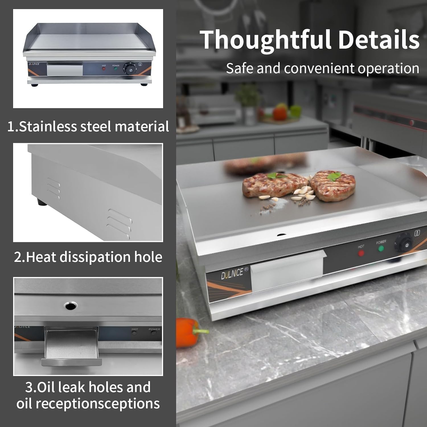Dulnice Griglia Elettrica Commerciale 3000W - immagine 2