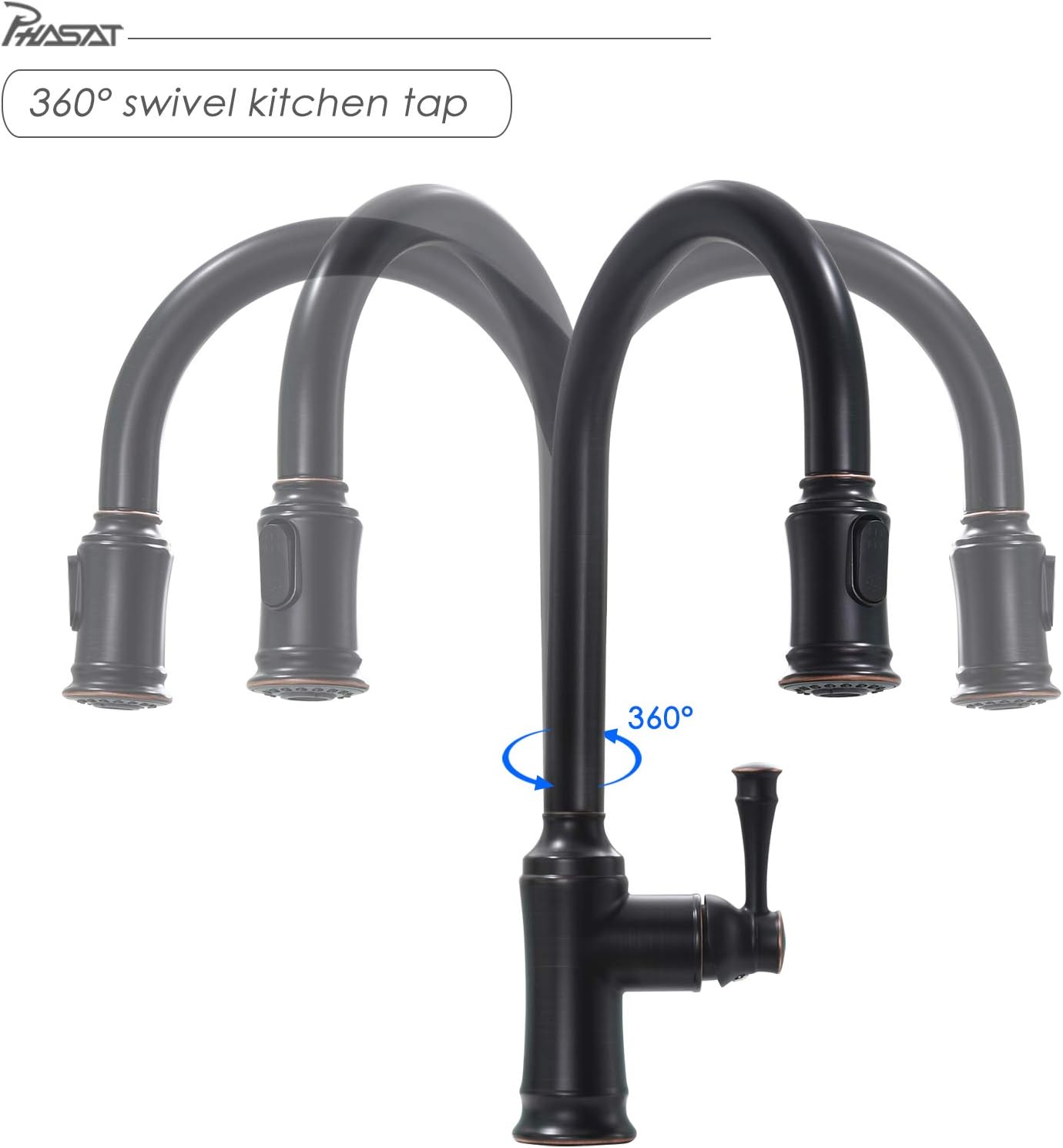 Phasat Miscelatore Cucina con Doccetta Estraibile - immagine 4