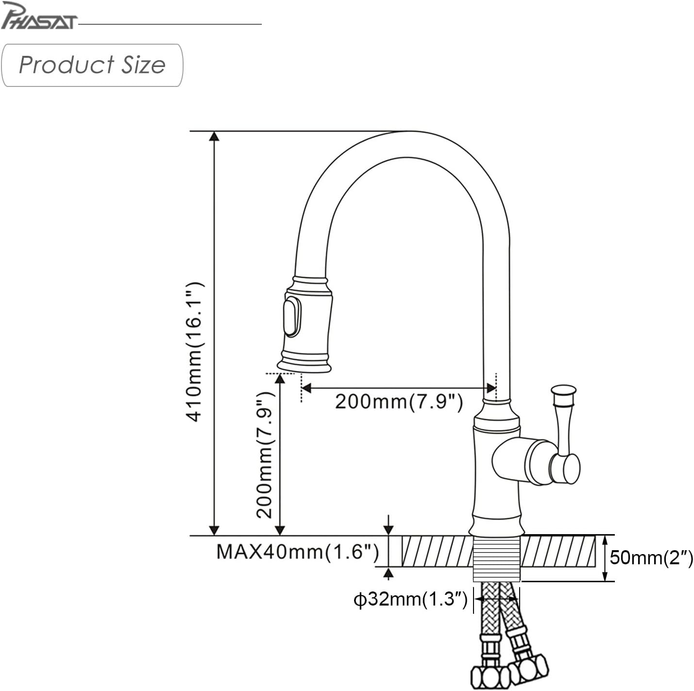 Phasat Miscelatore Cucina con Doccetta Estraibile - immagine 6
