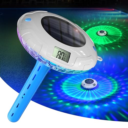 Luce Solare Galleggiante per Piscina con Termometro LCD