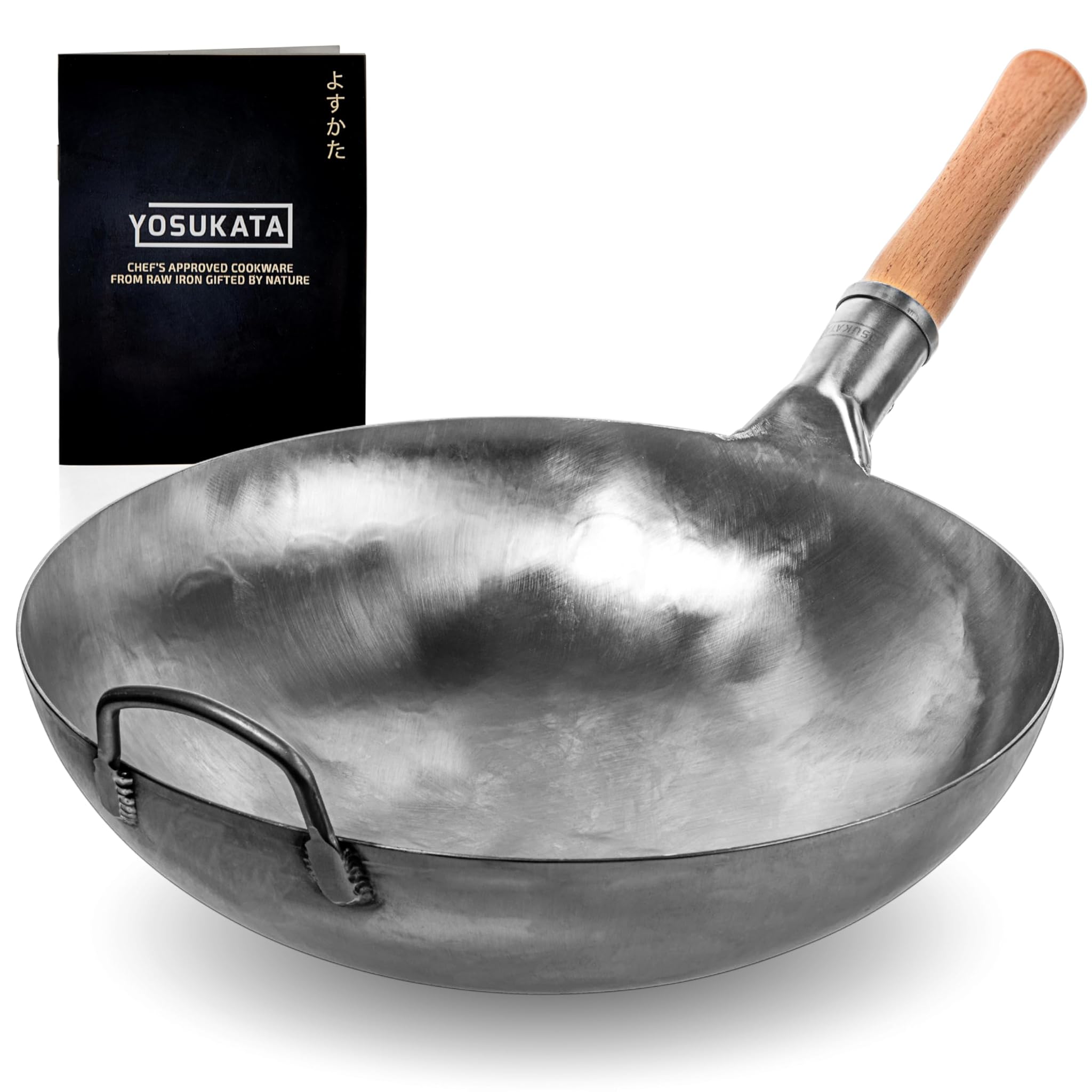 Yosukata Wok Padella Professionale 36cm, Argento