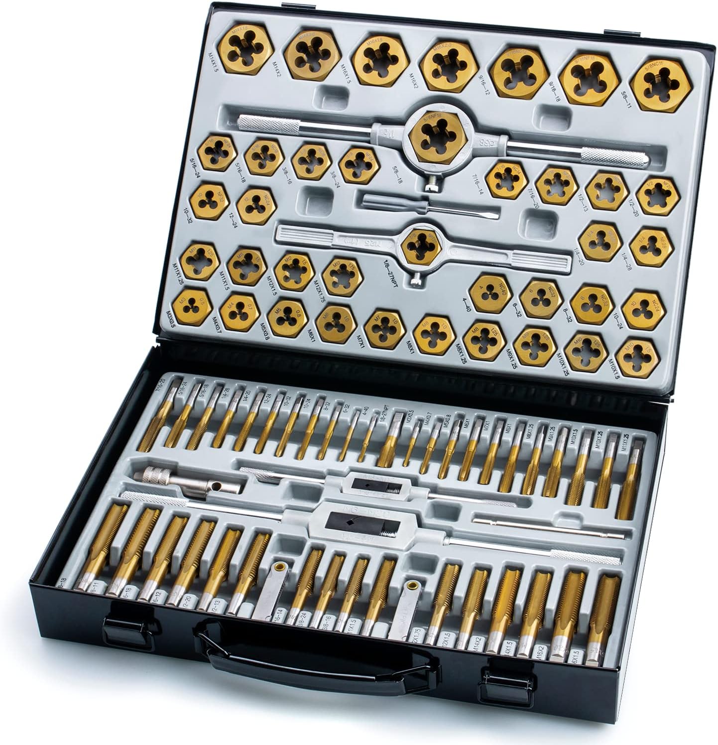 86-Piece Master Tap and Hex Die Set - Titanium Coating - immagine 1