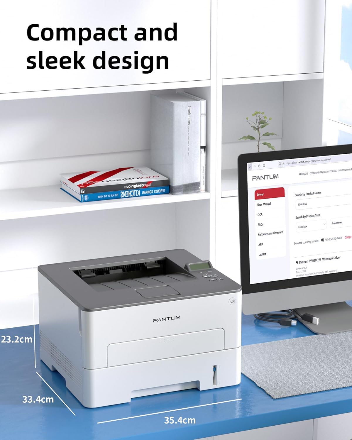 Pantum P3018DW Stampante Laser Wifi A4, Bianco - immagine 7