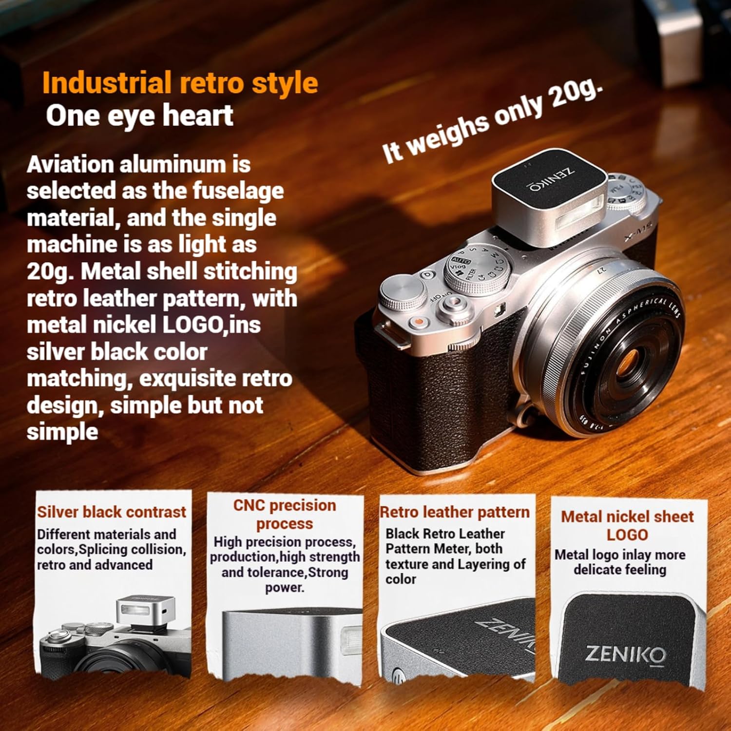 ZΕΝΙΚΟ ZF04 On-Camera Flash, Nero - immagine 3