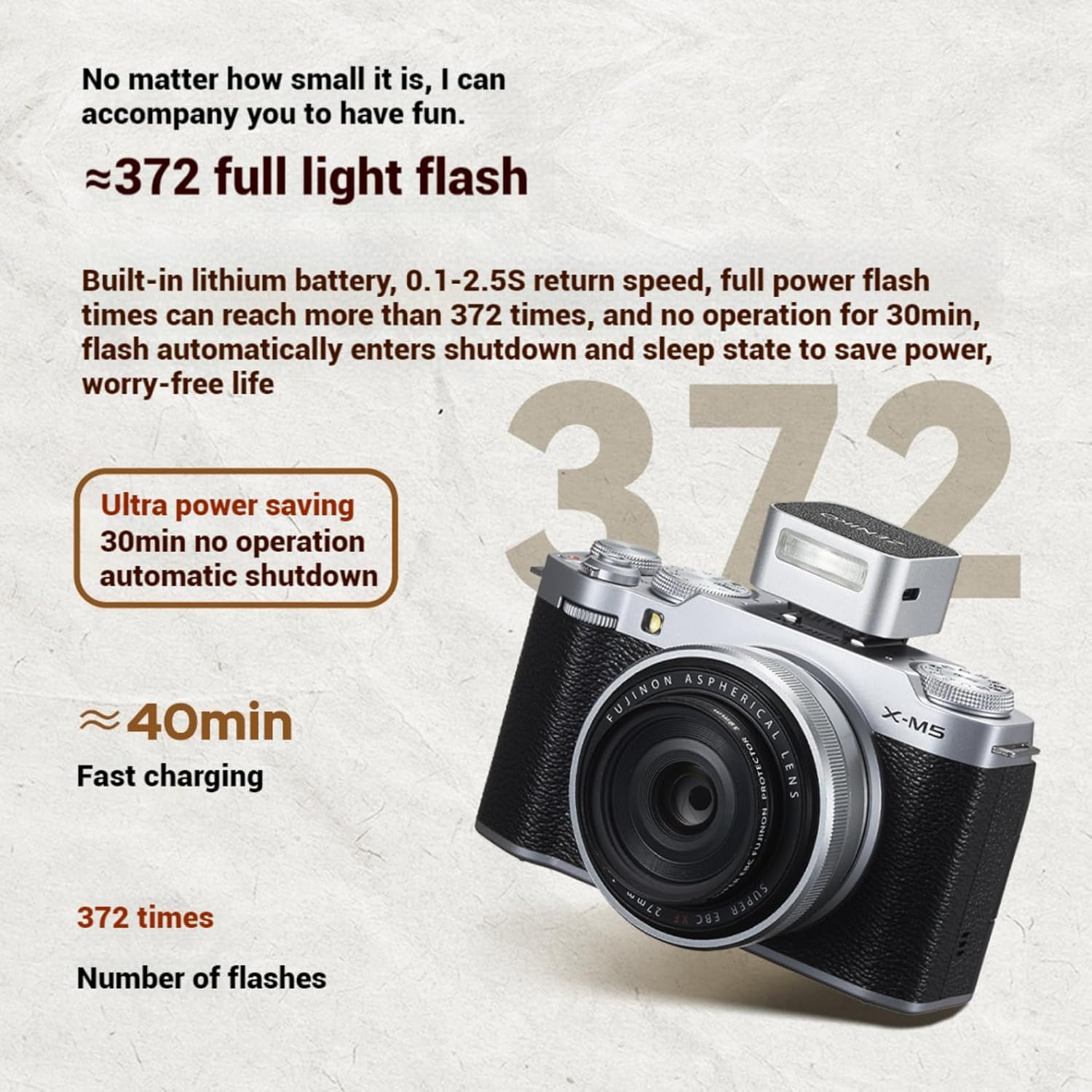 ZΕΝΙΚΟ ZF04 On-Camera Flash, Nero - immagine 4