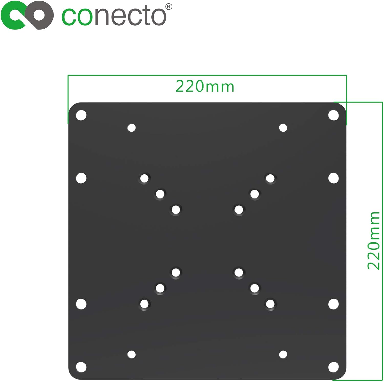Conecto Adattatore Universale VESA 50x50 a 200x200, Nero - immagine 3