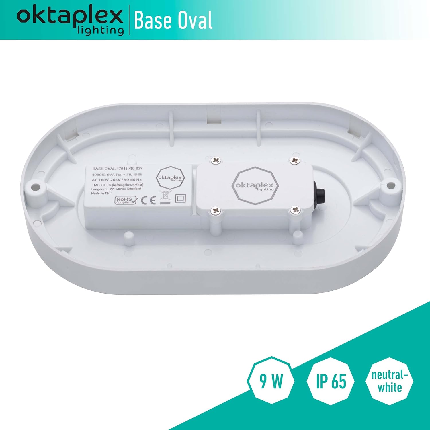 Oktaplex - Base moderno 4 X 9w-4000k-oval - immagine 6