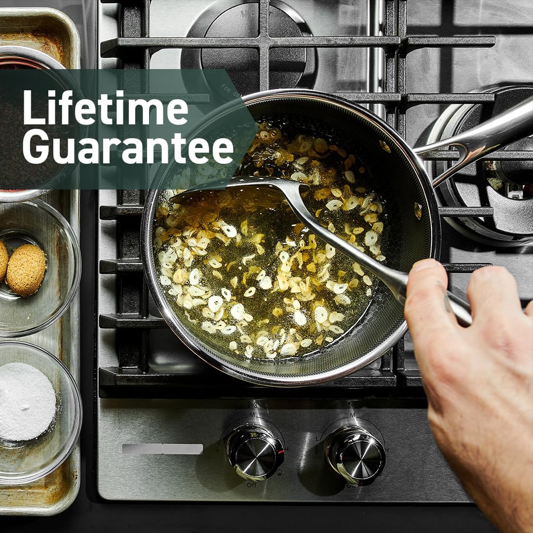 Hexclad Pentola Ibrida 2 Quart in Acciaio Inox con Coperchio - immagine 5