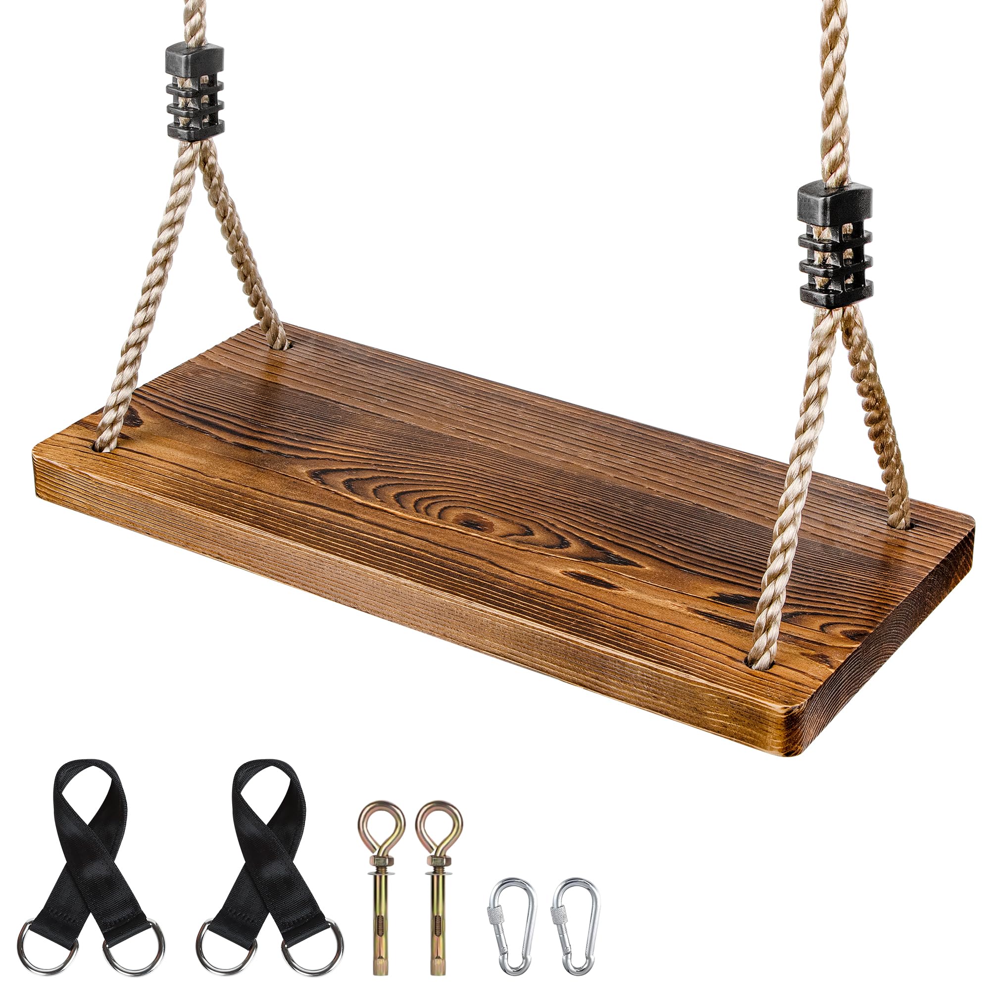 Extfans Altalena Legno da Giardino con Corda Regolabile