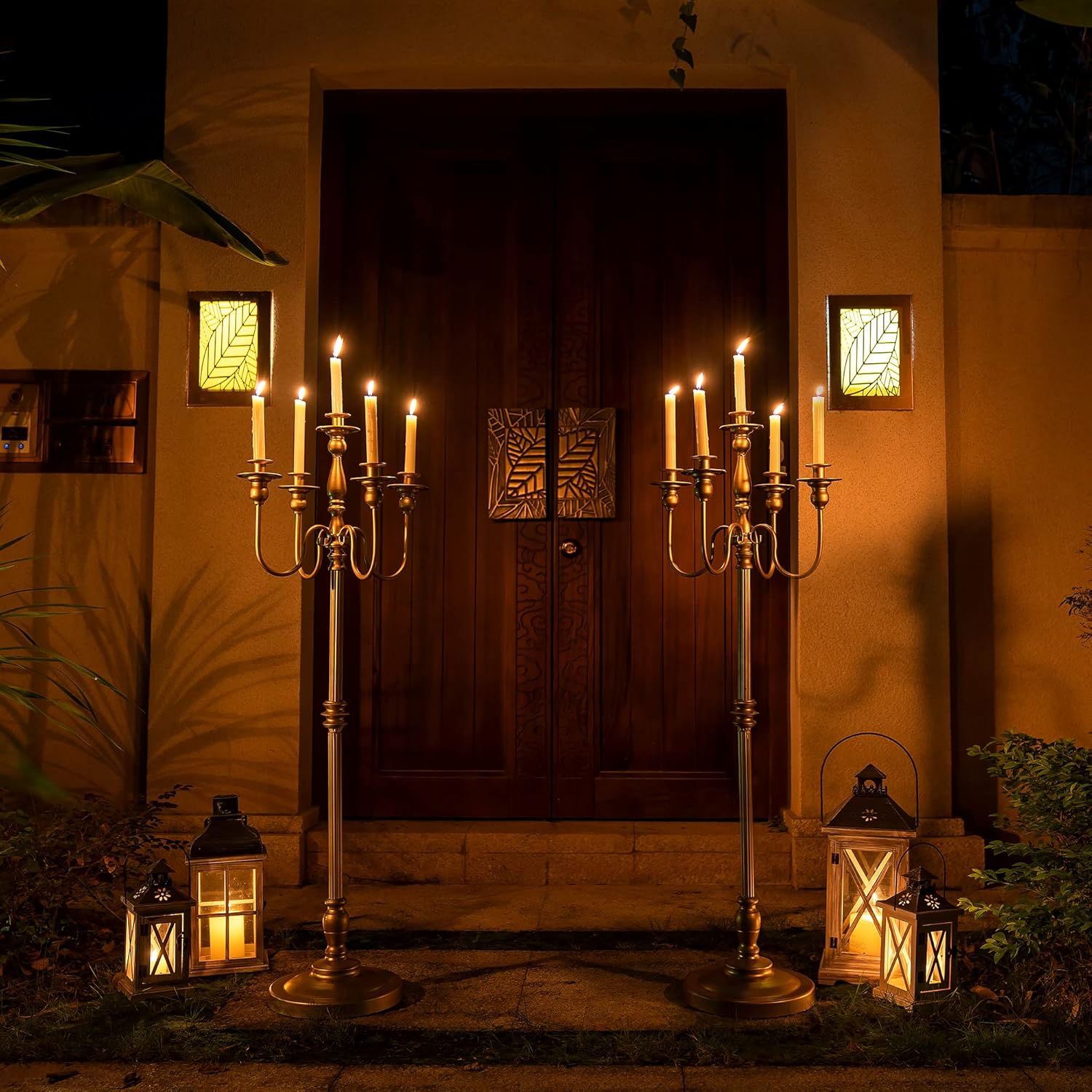 Sziqiqi Set 2 Candeliere in Metallo a 5 Bracci, Oro - immagine 3