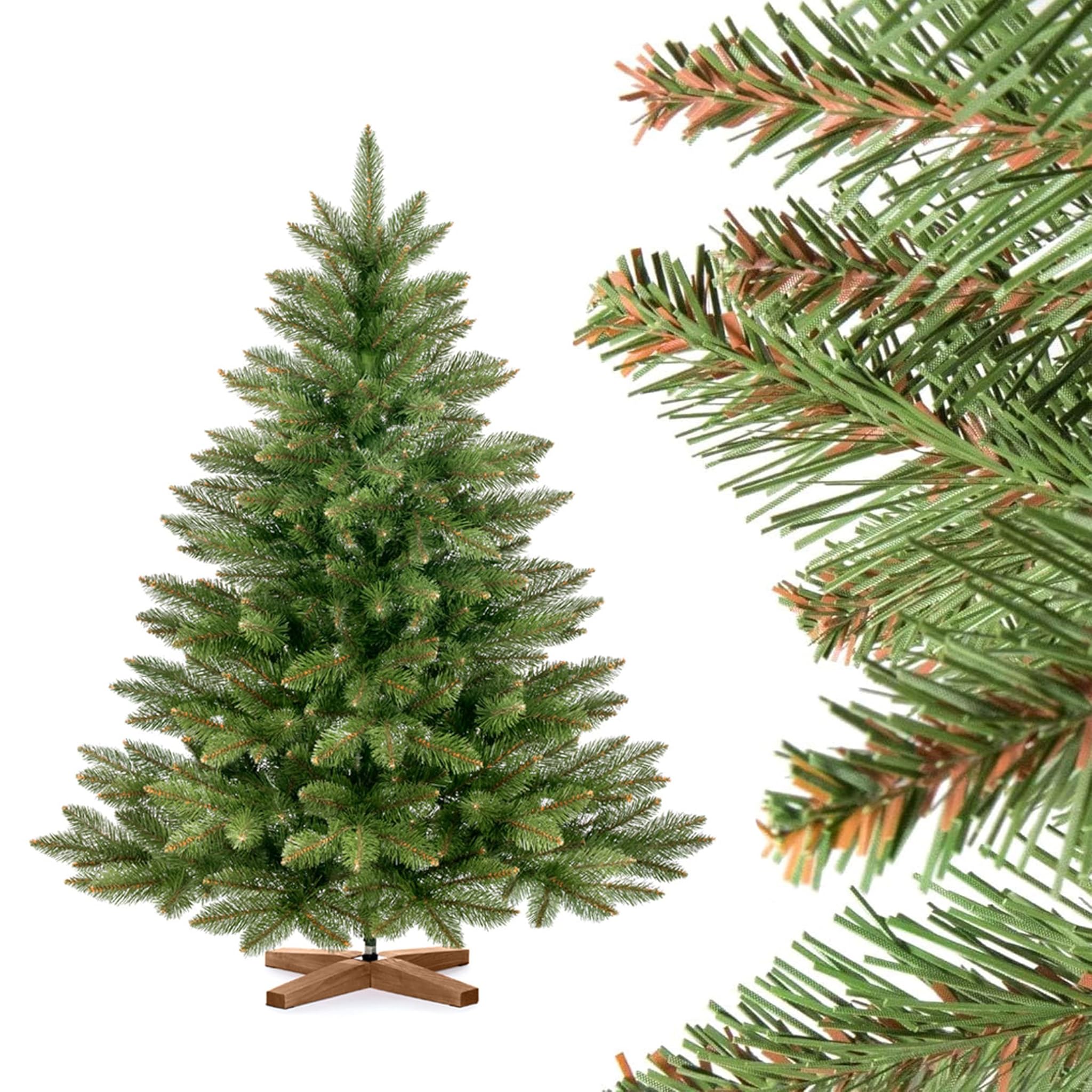 Fairytrees Albero di Natale Artificiale 120cm Abete Nordmann