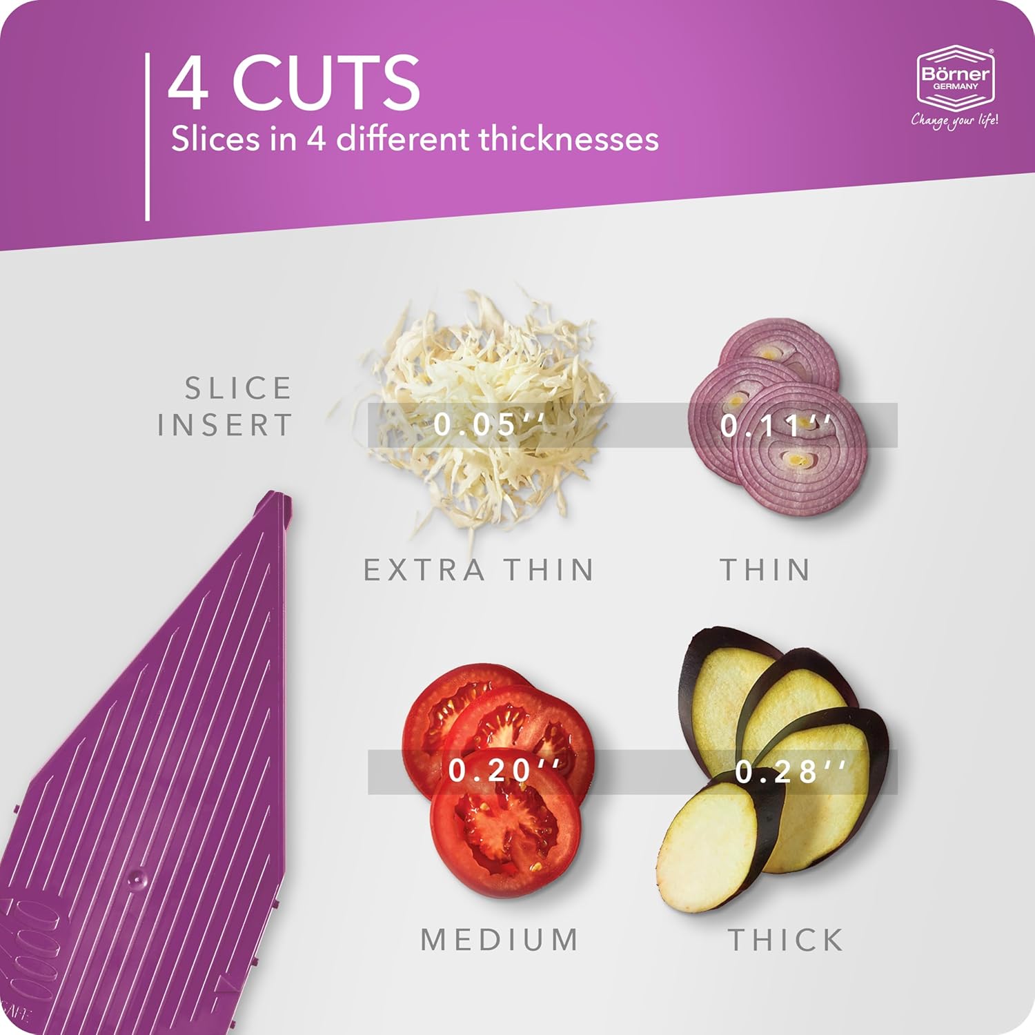 Börner Affettaverdure V5 Set Base, Viola - immagine 3