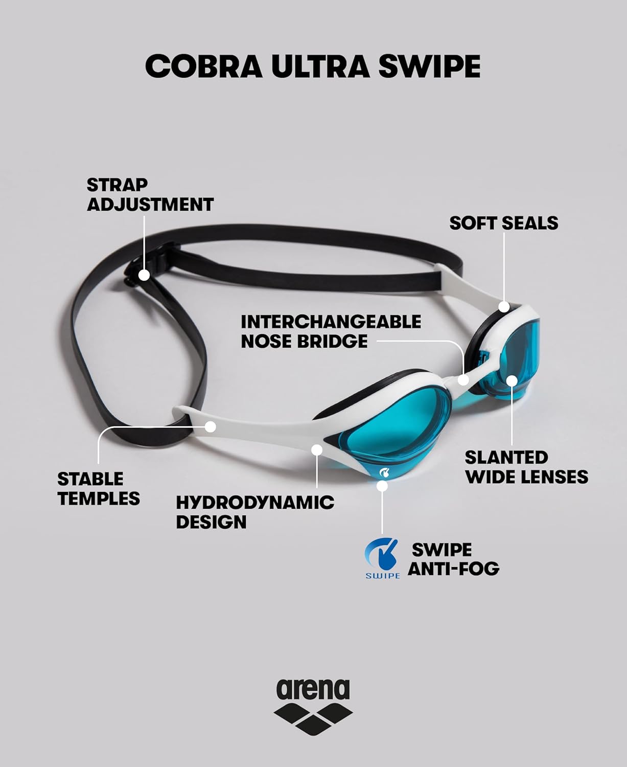 Arena Cobra Ultra Swipe - Occhialini Nuoto Gara Unisex - immagine 2