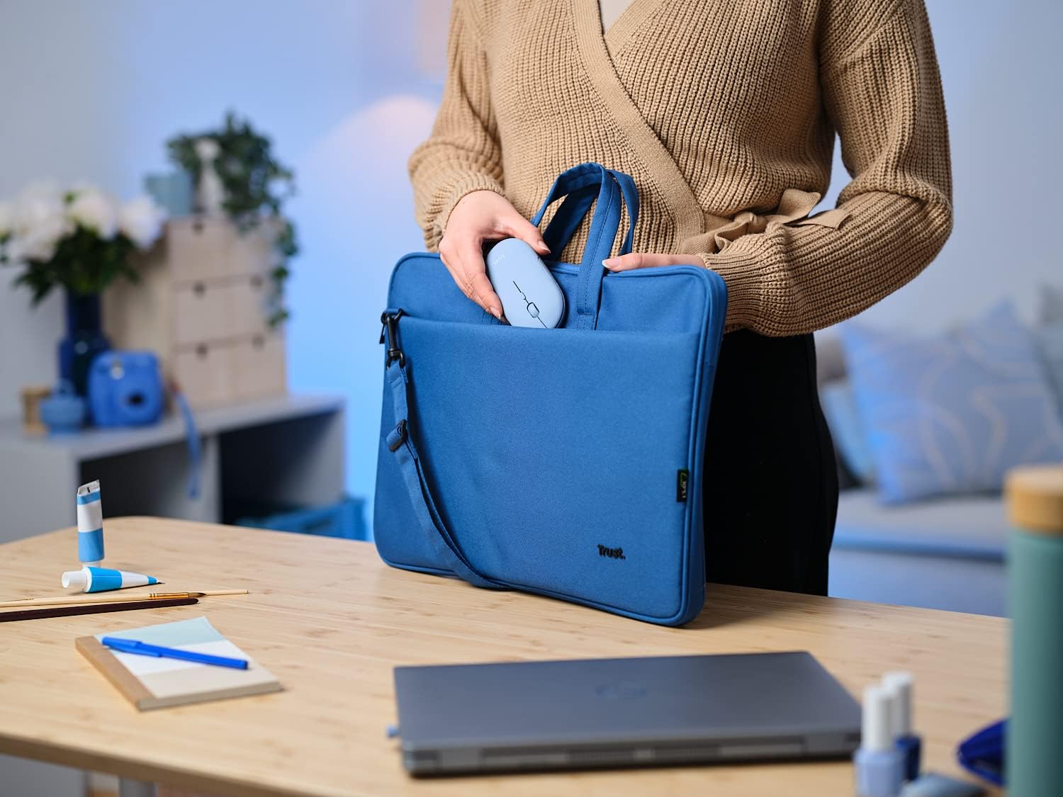 Trust Puck Mouse Wireless Ricaricabile, Blu - immagine 8