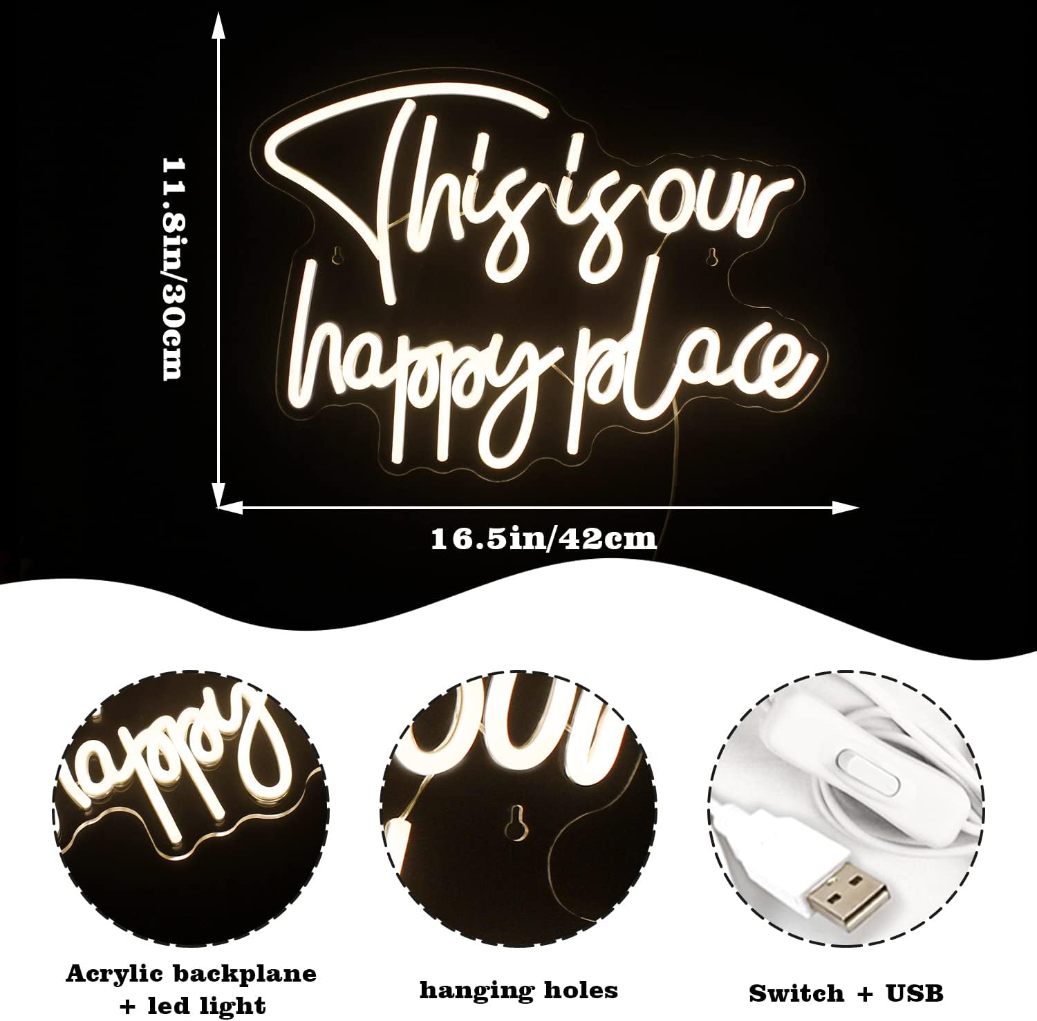 Looklight Insegna Neon This is Our Happy Place - immagine 5