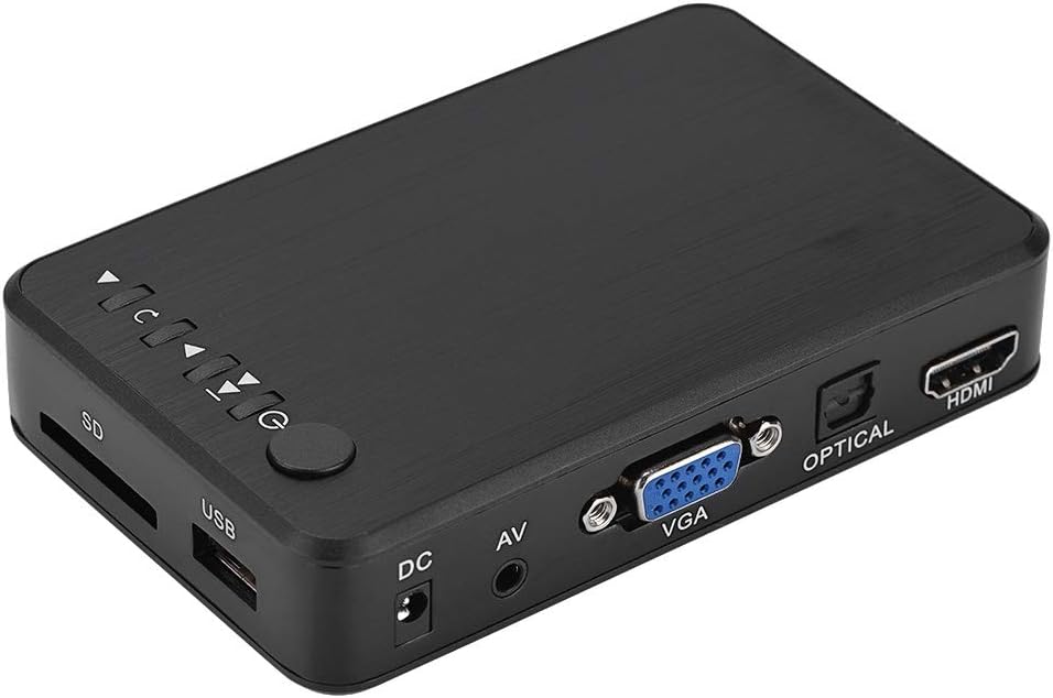 Mini Lettore Multimediale Full HD 1080P con Telecomando, Nero - immagine 1