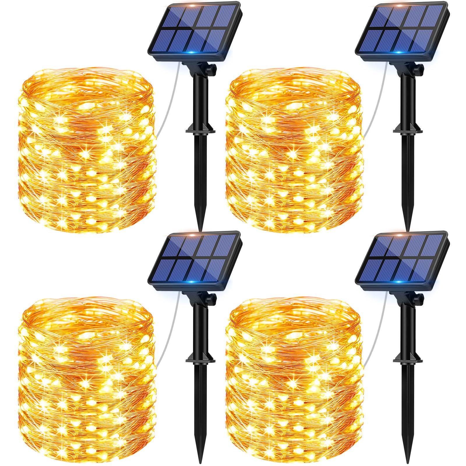 Litogo [4 Pacchi] Catena Luminosa Solare Esterno 12m 120 LED