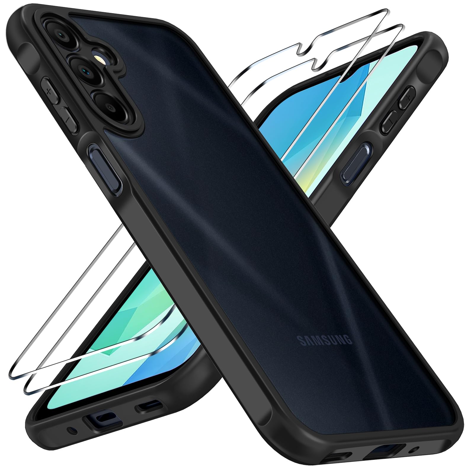Ivoler Cover Opaca per Samsung Galaxy A16 4G/5G, Nero